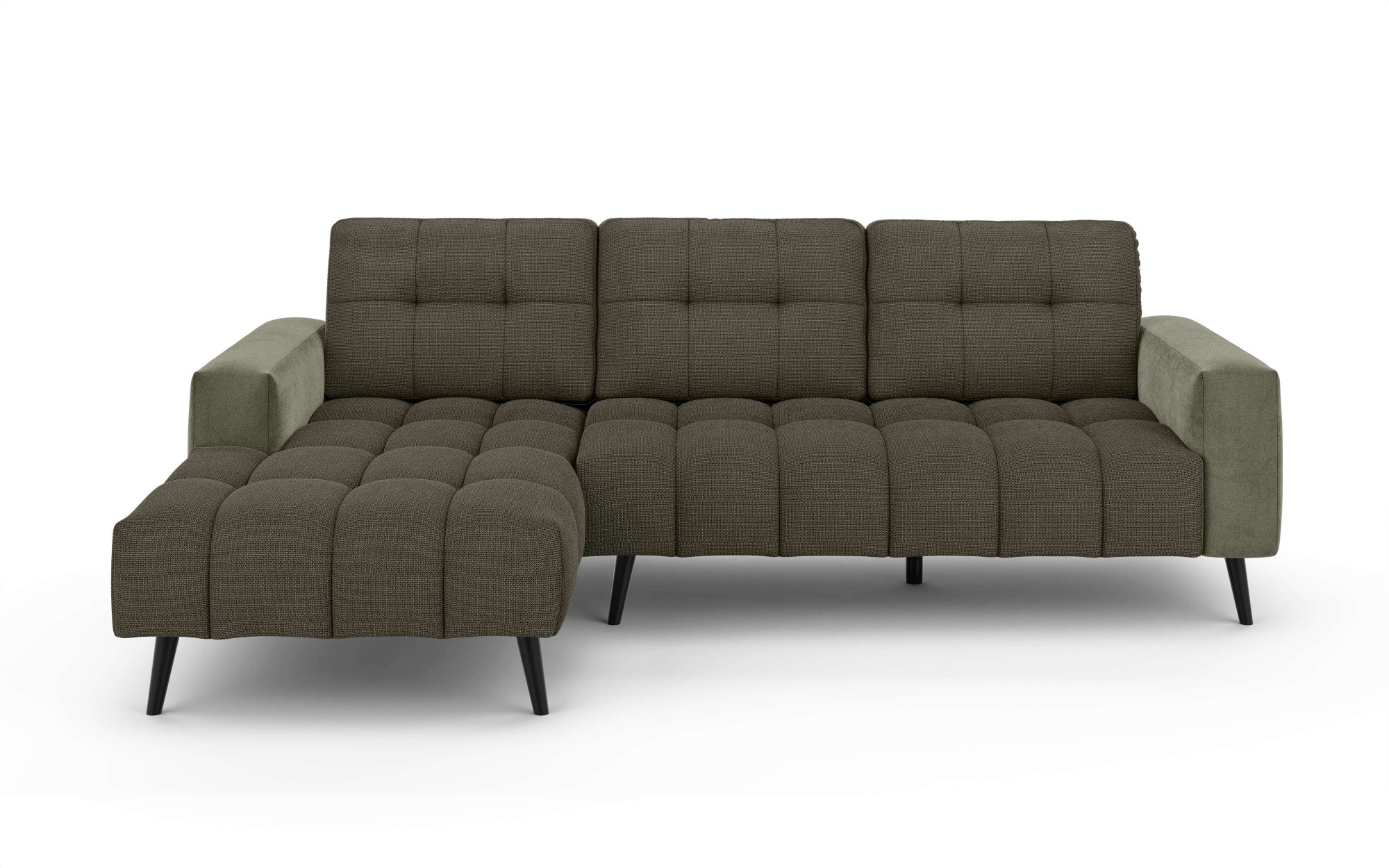 Home affaire Canapé d'angle »SERINE mit Recamiere rechts/links bestellbar, Masse B/H/T 253/91/161 cm« L-Form mit Wellenunterfederung, 3 Rückenkissen, ohne Bettfunktion