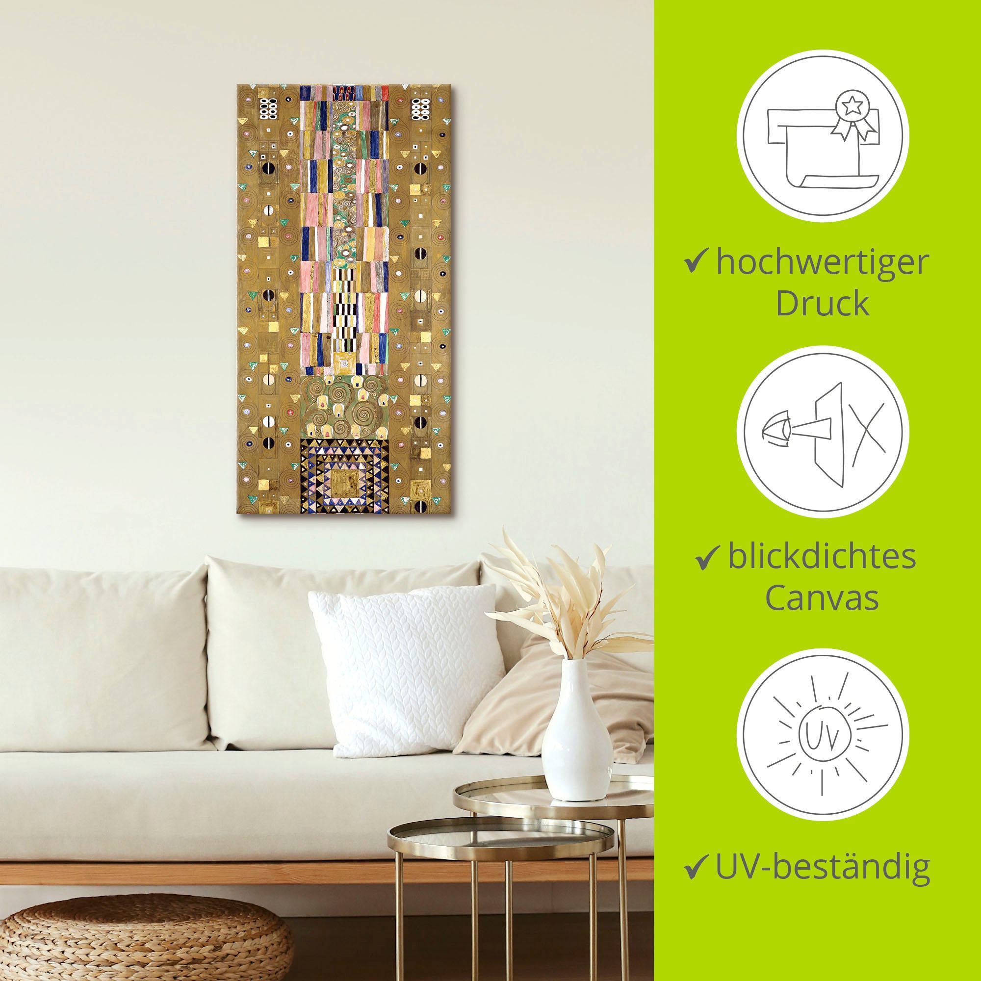 Artland Wandbild »Werkvorlage zum Stocletfries. Schmalwand«, Muster, (1 St.), als Leinwandbild, Poster, Wandaufkleber in verschied. Grössen
