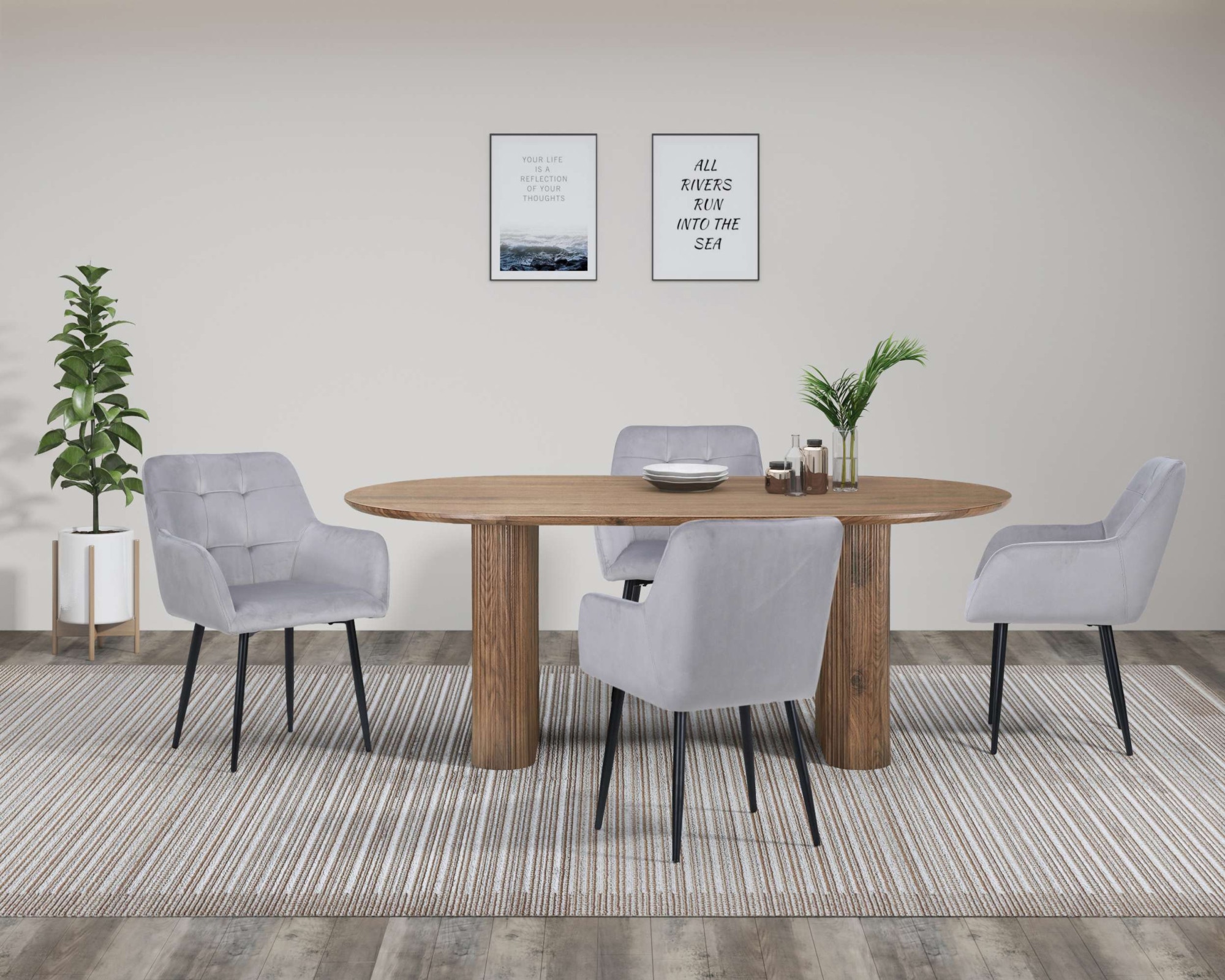 GOODproduct Esszimmerstuhl »Bostony« () 2 Stk.gepolsterte Rückenlehne, Armlehne und Sitzfläche, Sitzhöhe 49 cm