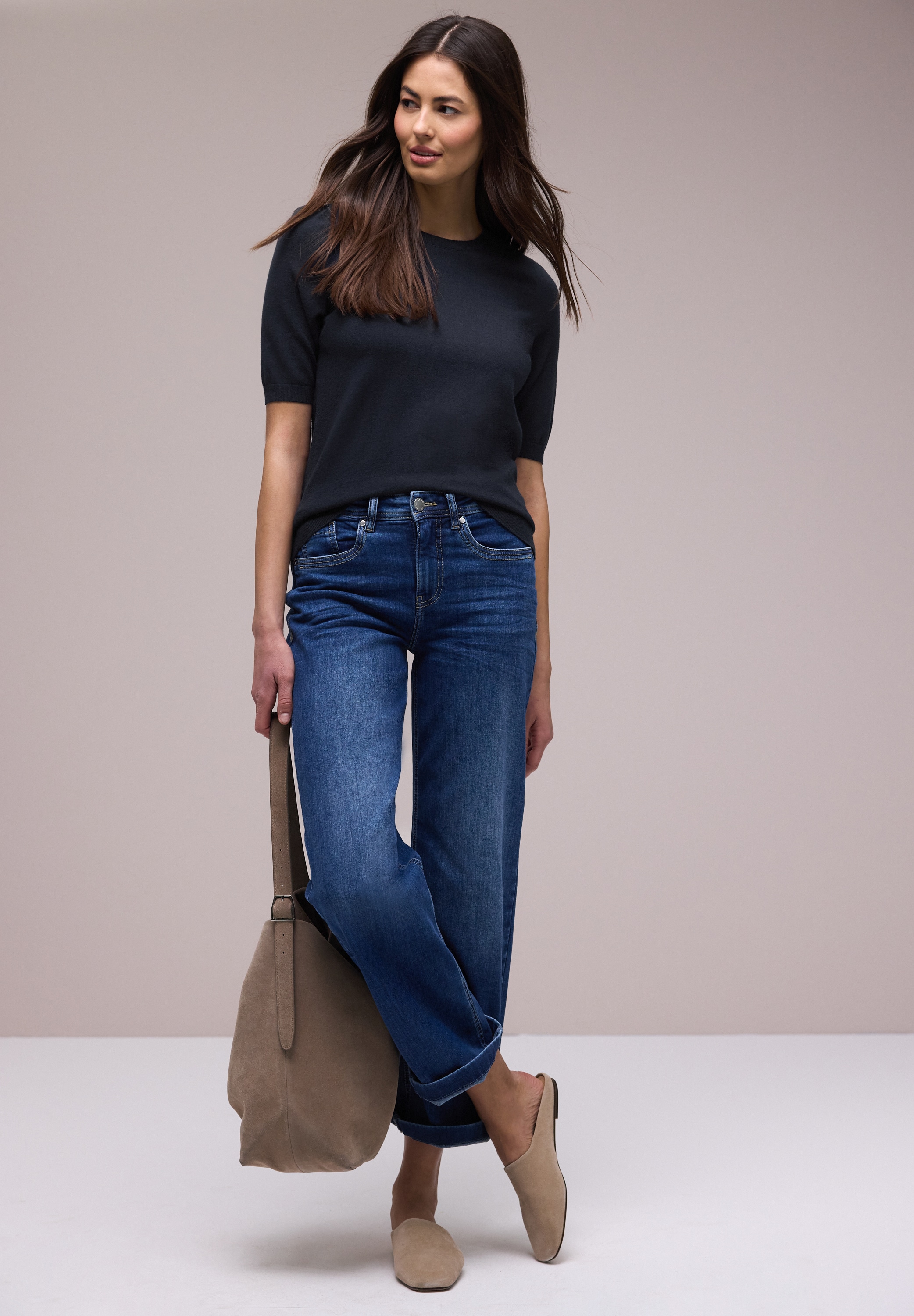 STREET ONE Pull en tricot mit kurzen Puffärmeln