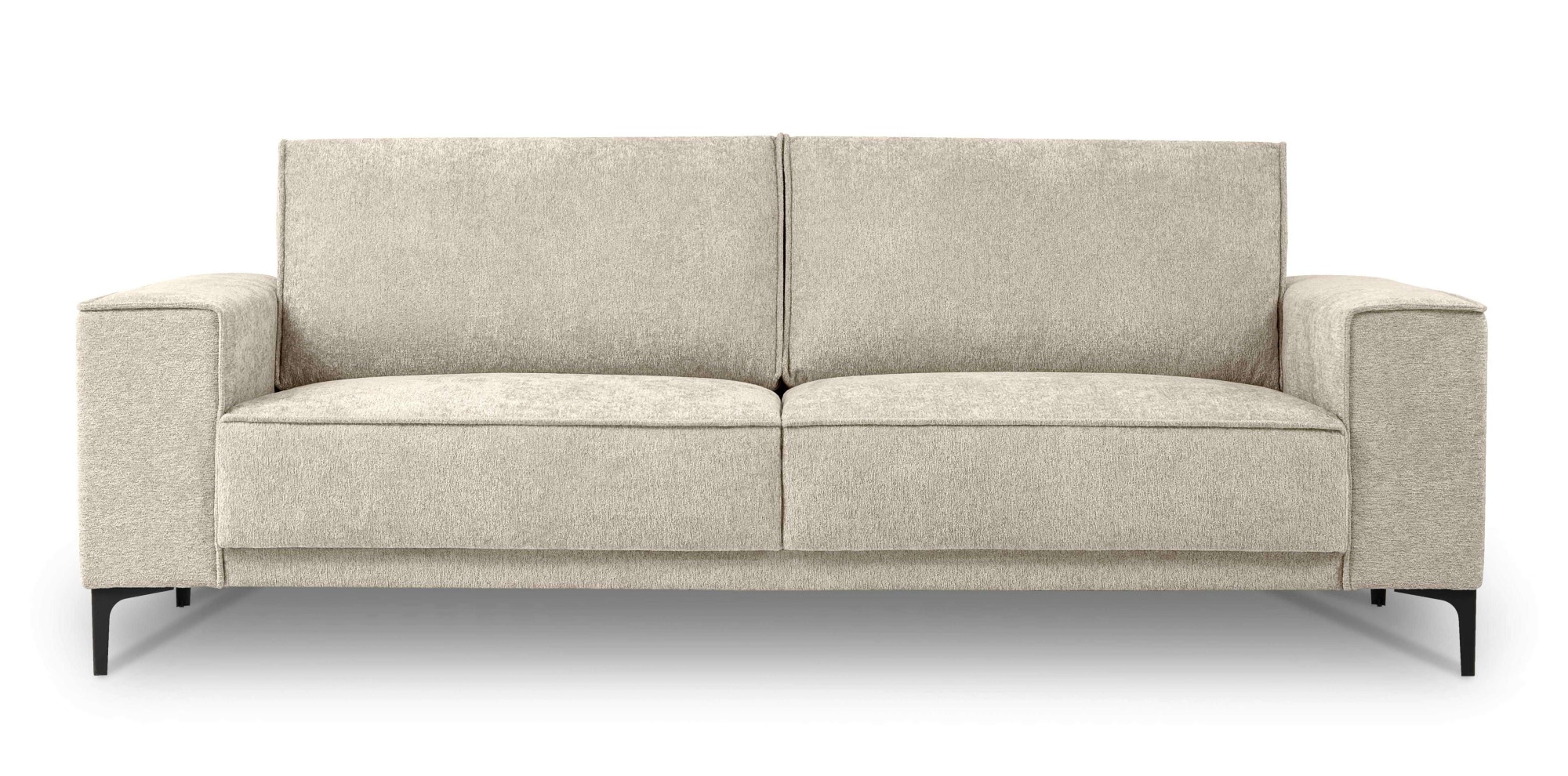 Places of Style 3-Sitzer »3er Sofa Oland, Struktur, Flachgewebe, Luxus-Microfaser, Boucle«, 224 cm, Wellenunterfederung, Skandi-Design, Metallfüsse