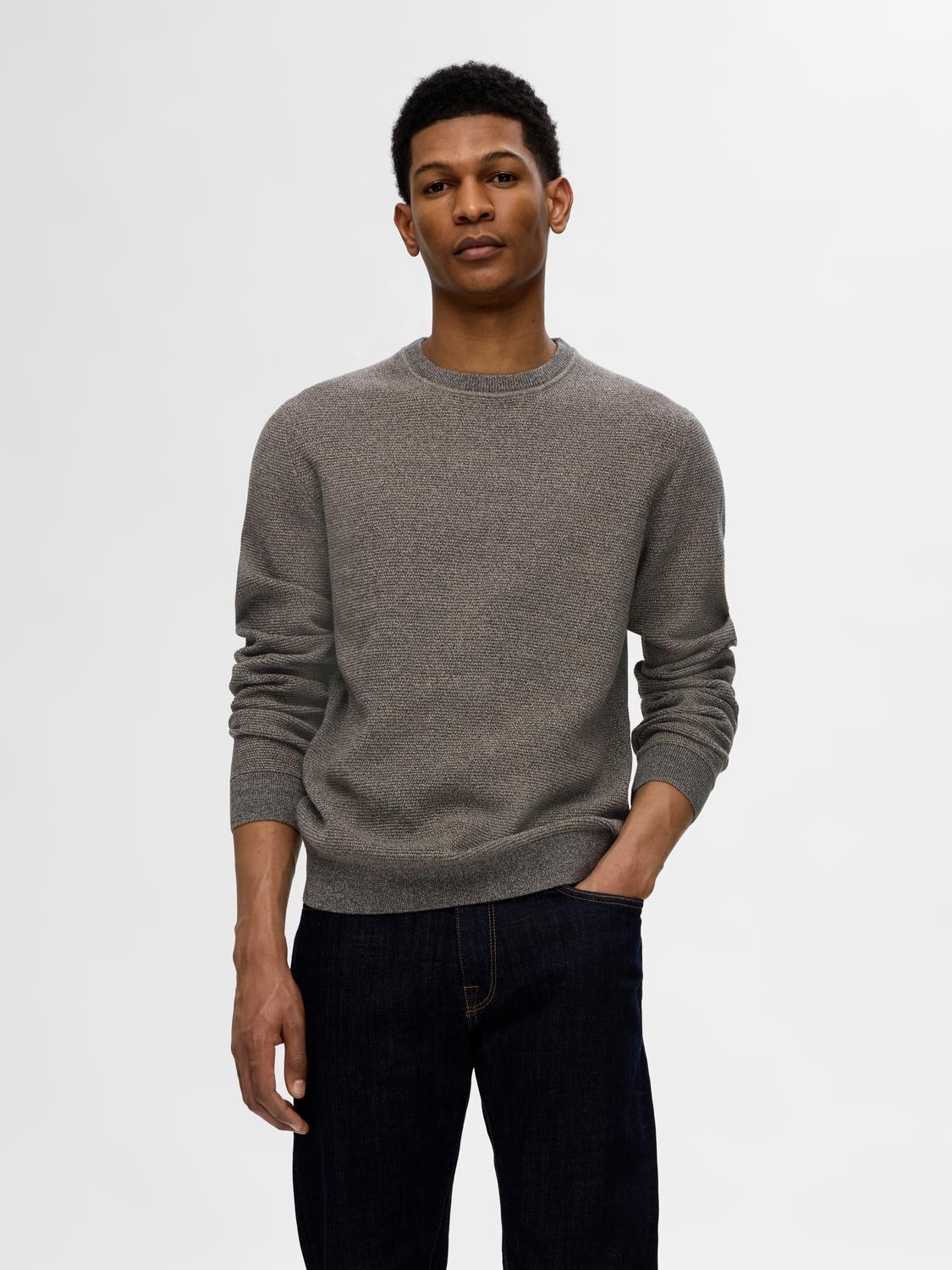 Strickpullover »SLHROSS LS KNIT STRUCTURE CREW NECK NOOS«