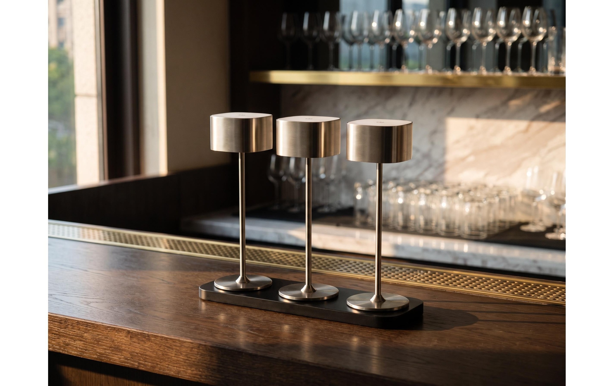 Cocon Lampe de table »Tischleuchte mit Ladestation Romantico, 3 Stück« Module LED blanc chaud