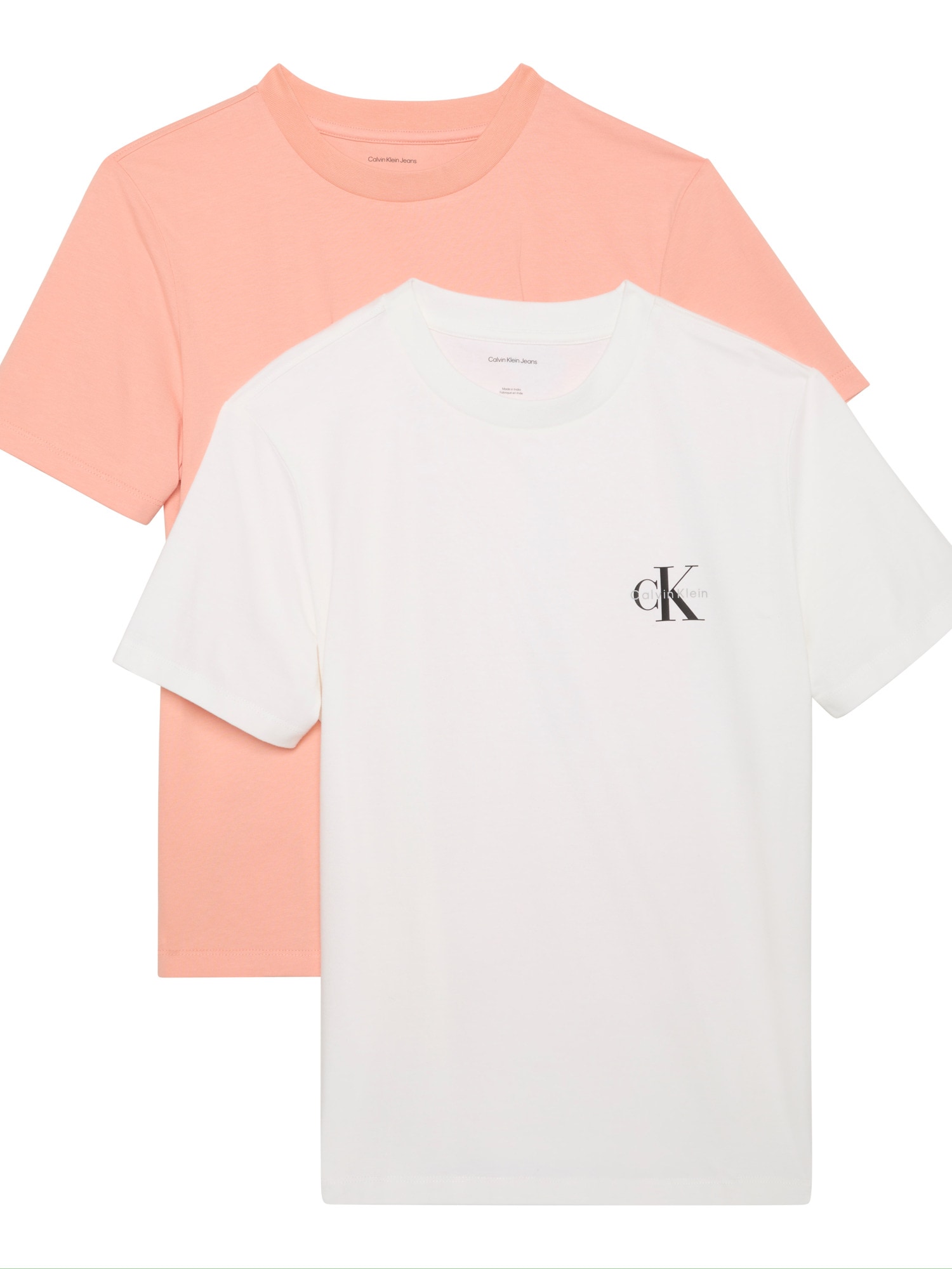 Calvin Klein Jeans T-Shirt »A- Logo CN 2 Pack Tee«, (Packung, 2er-Pack), Mit Rundhalsausschnitt