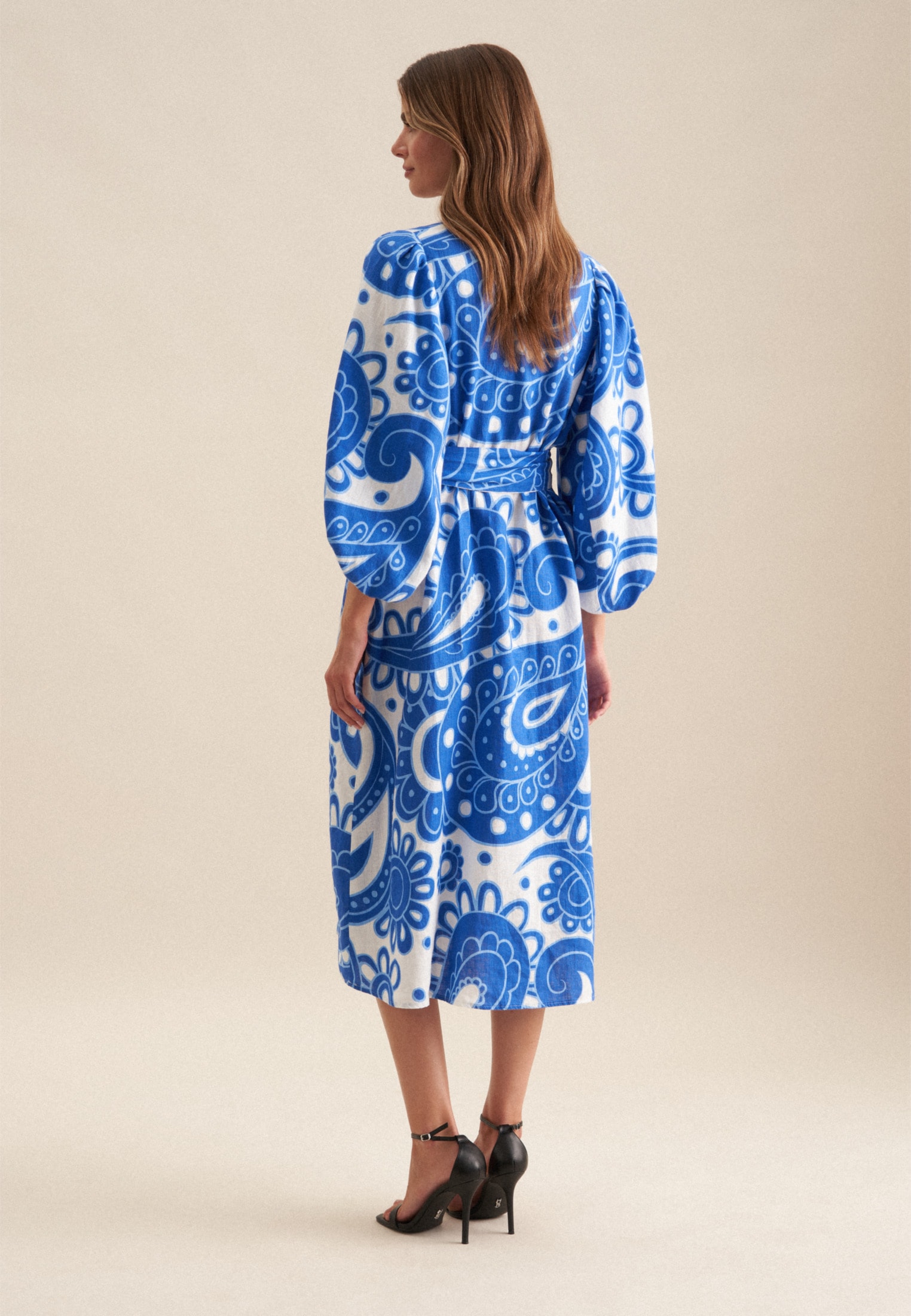 seidensticker Sommerkleid »Schwarze Rose« 3/4 V-Neck Paisley