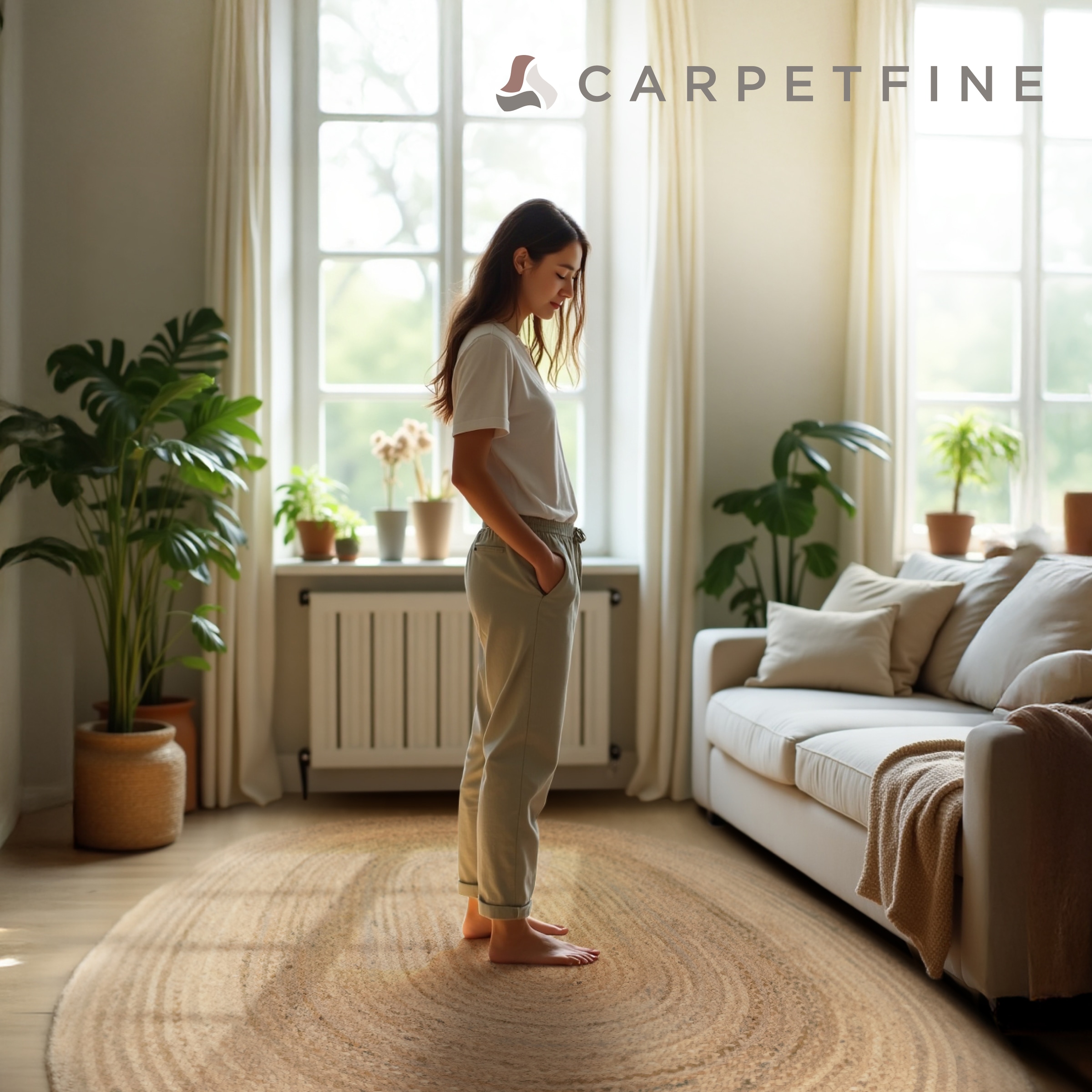 carpetfine Teppich »Nele Juteteppich Naturfaser«, rund, 6 mm Höhe, geflochtener Wendeteppich aus 100%Jute, in rund und oval, viele Grössen