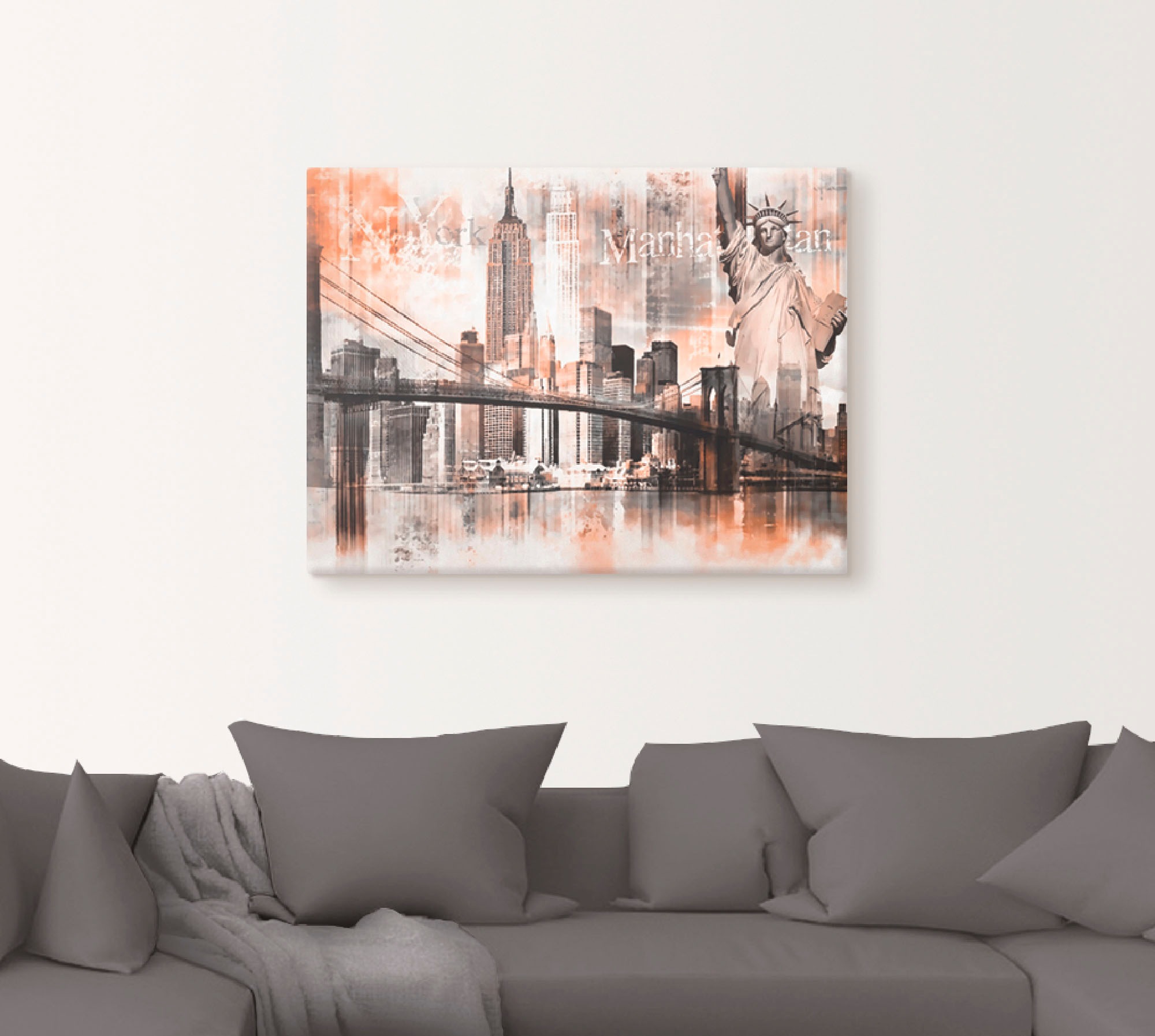 Artland Wandbild »New York Skyline Collage V«, Amerika, (1 St.), als Leinwandbild, Poster in verschied. Grössen