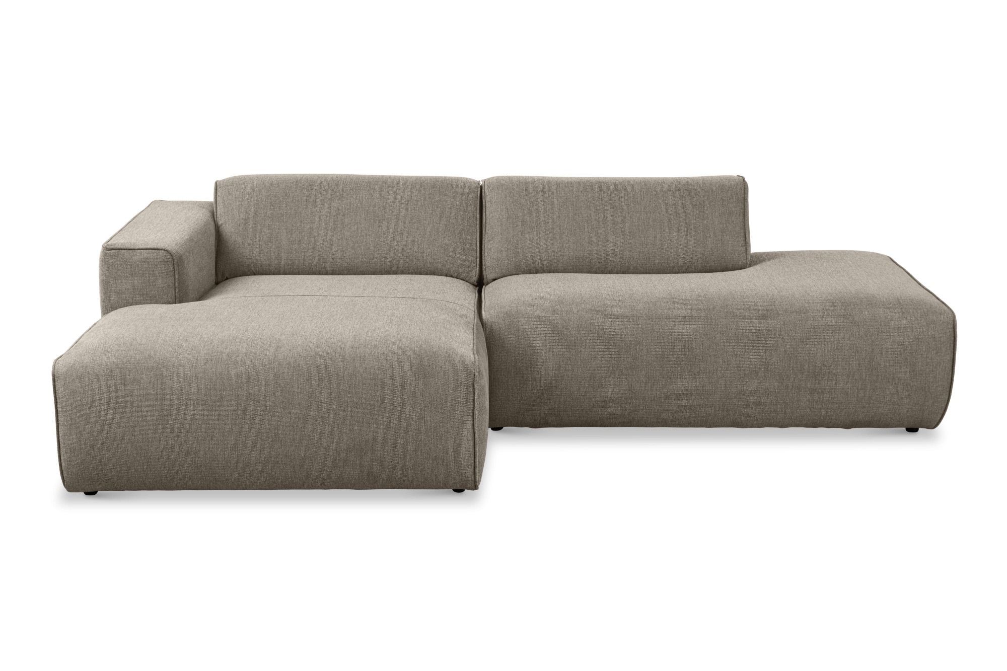 Home affaire Ecksofa "Noord mit Kedernaht, Breite 227 cm, L-Form" Cord, Struktur, Webstoff, mit Wellenunterfederung, Massivholzrahmen