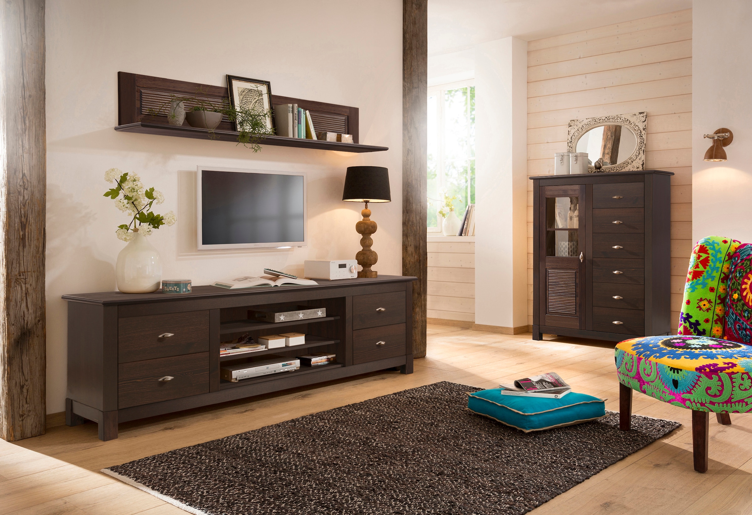 Home affaire Lowboard »Rauna« Kommode, Breite 200 cm, FSC®-zertifiziertes Massivholz