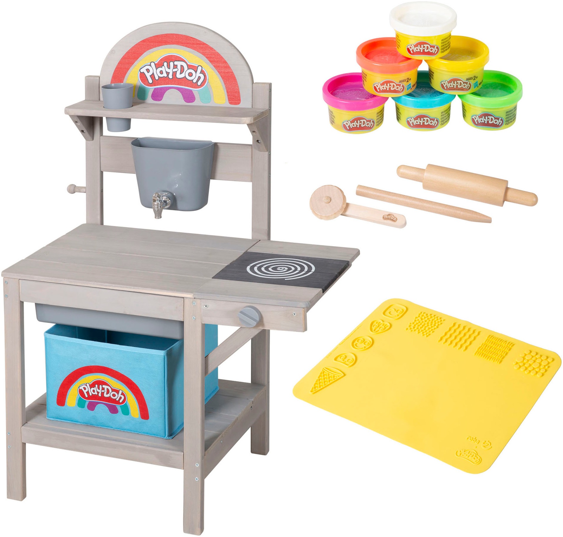 Image of roba Outdoor-Spielküche "Play-Doh" inkl Knete, 3D-Kreativmatte