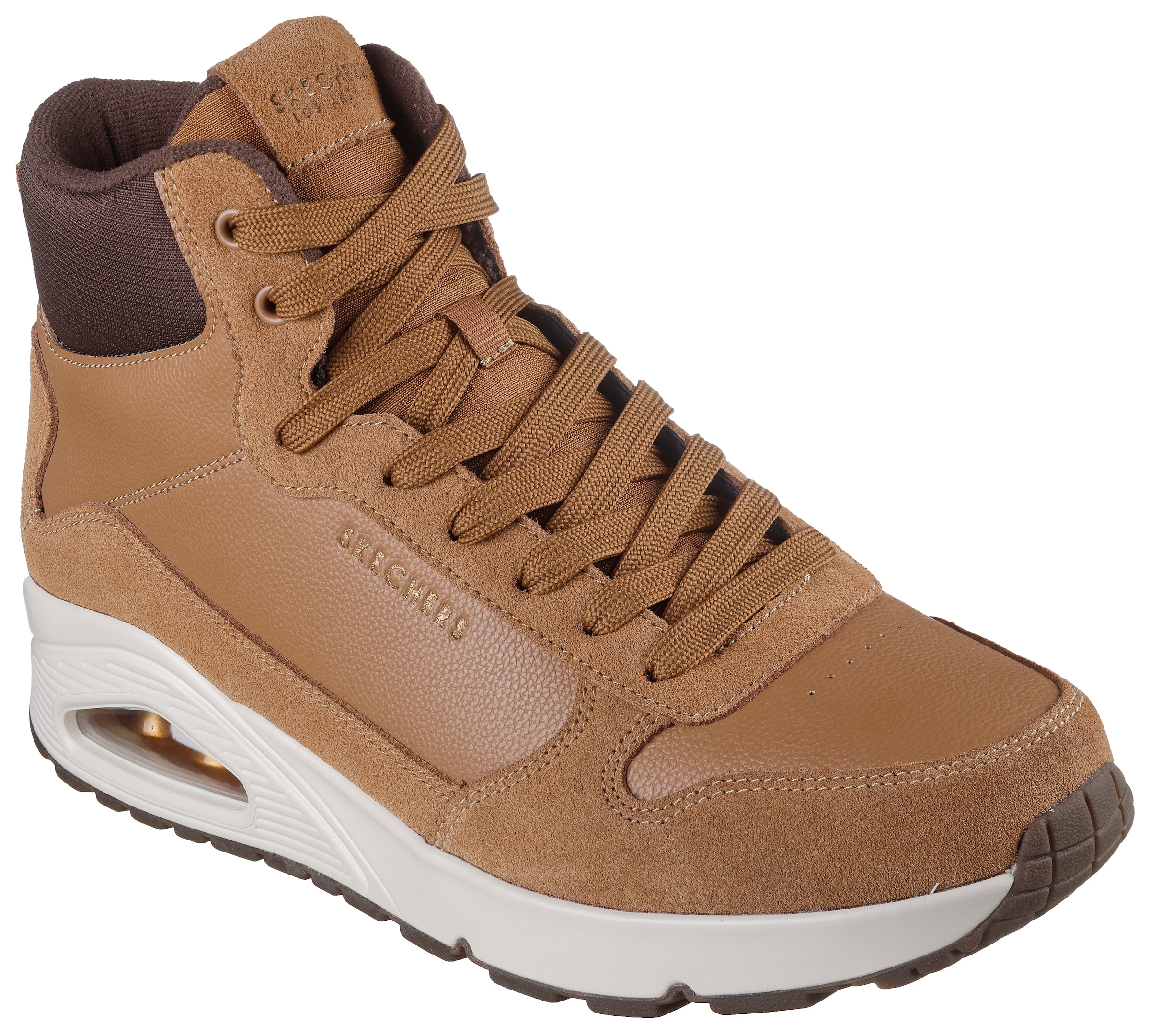 Skechers Sneaker »UNO«, Mid Cut Sneaker, Schnürboots mit gepolstertem Schaftrand