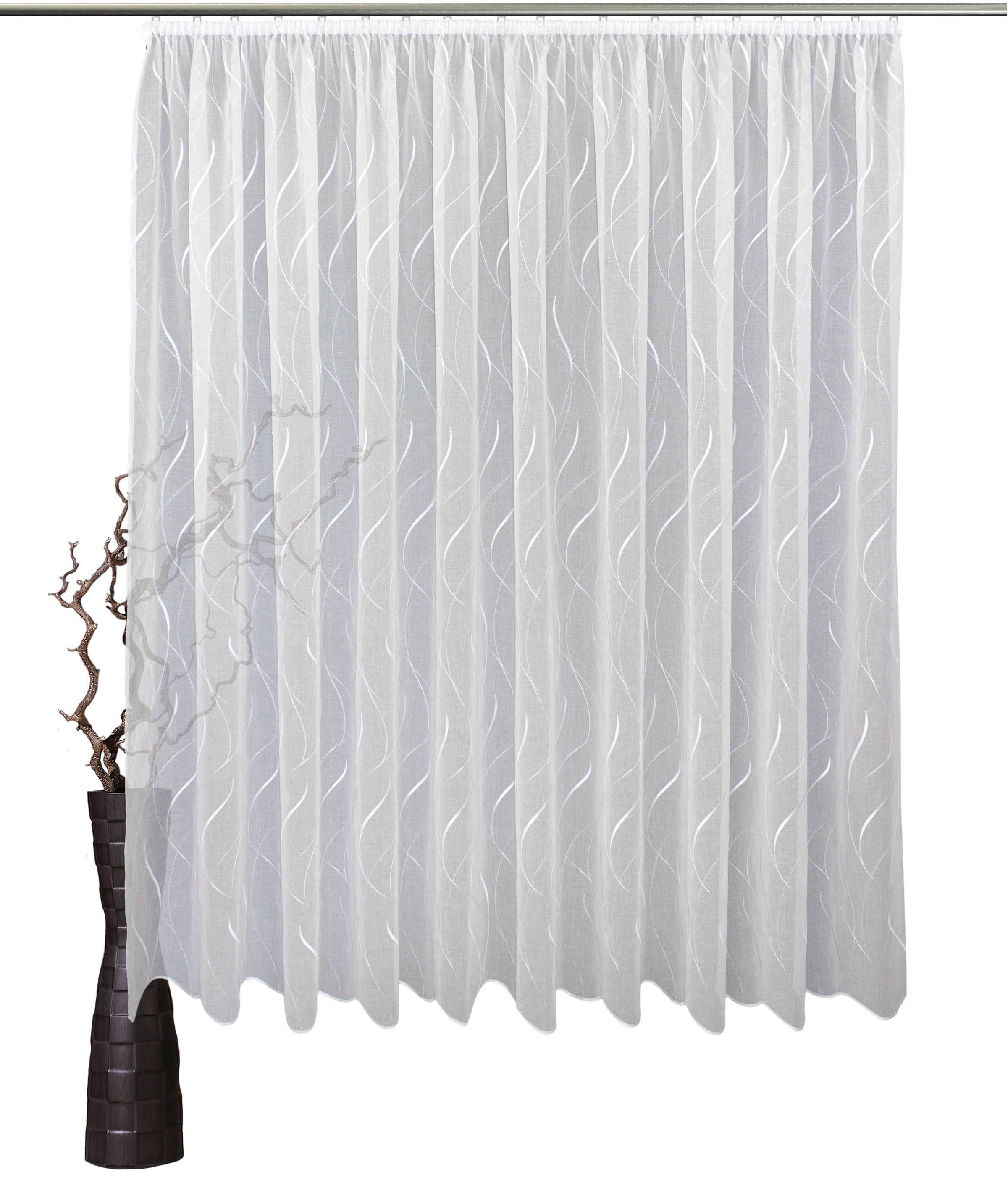 Image of VHG Gardine nach Mass »Blanka Batist«, (1 St.), Batist, Stickerei, gebogte Kante bei Ackermann Versand Schweiz