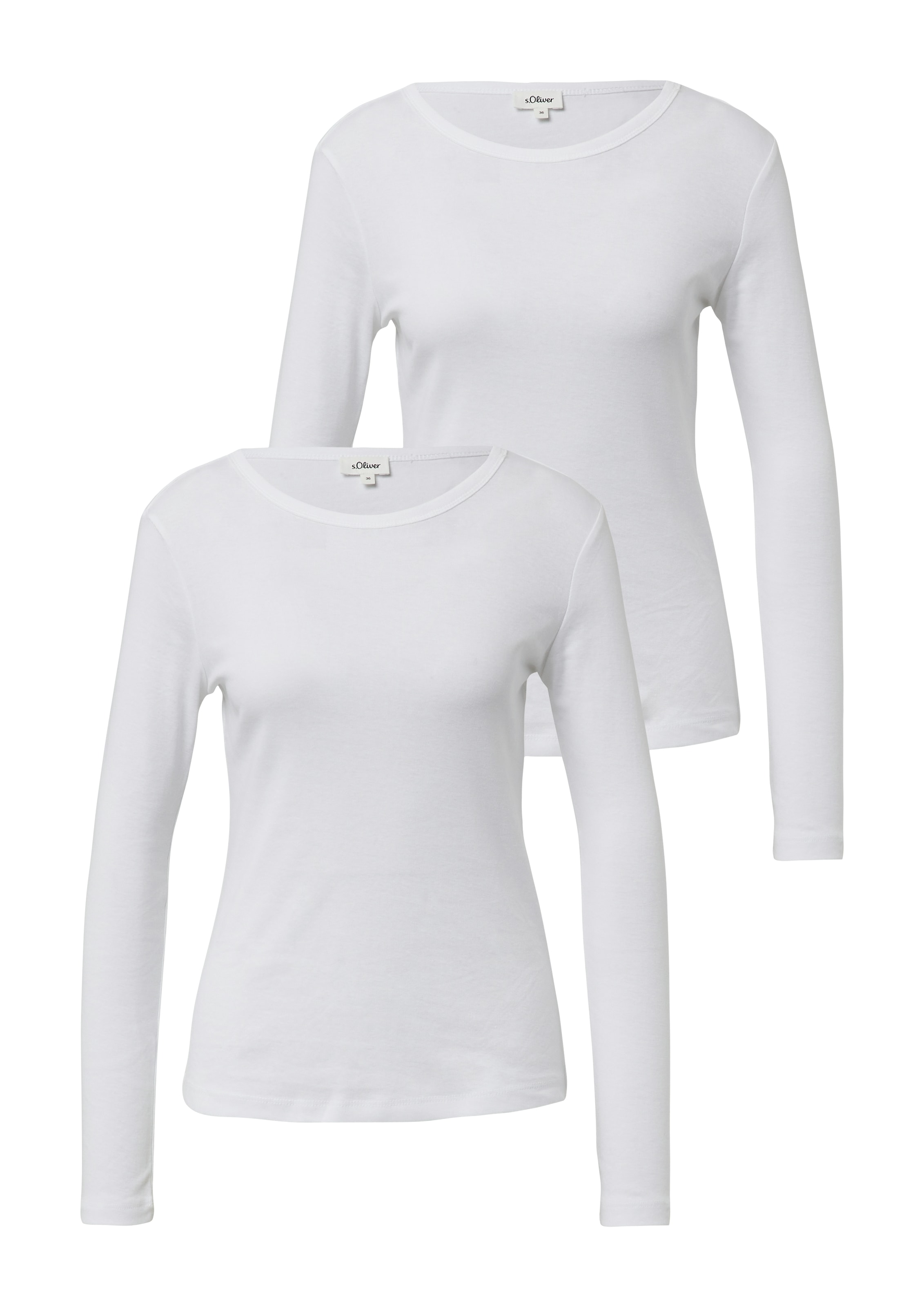 Image of s.Oliver Langarmshirt 2 Stk. mit Rundhalsausschnitt, 2er Pack
