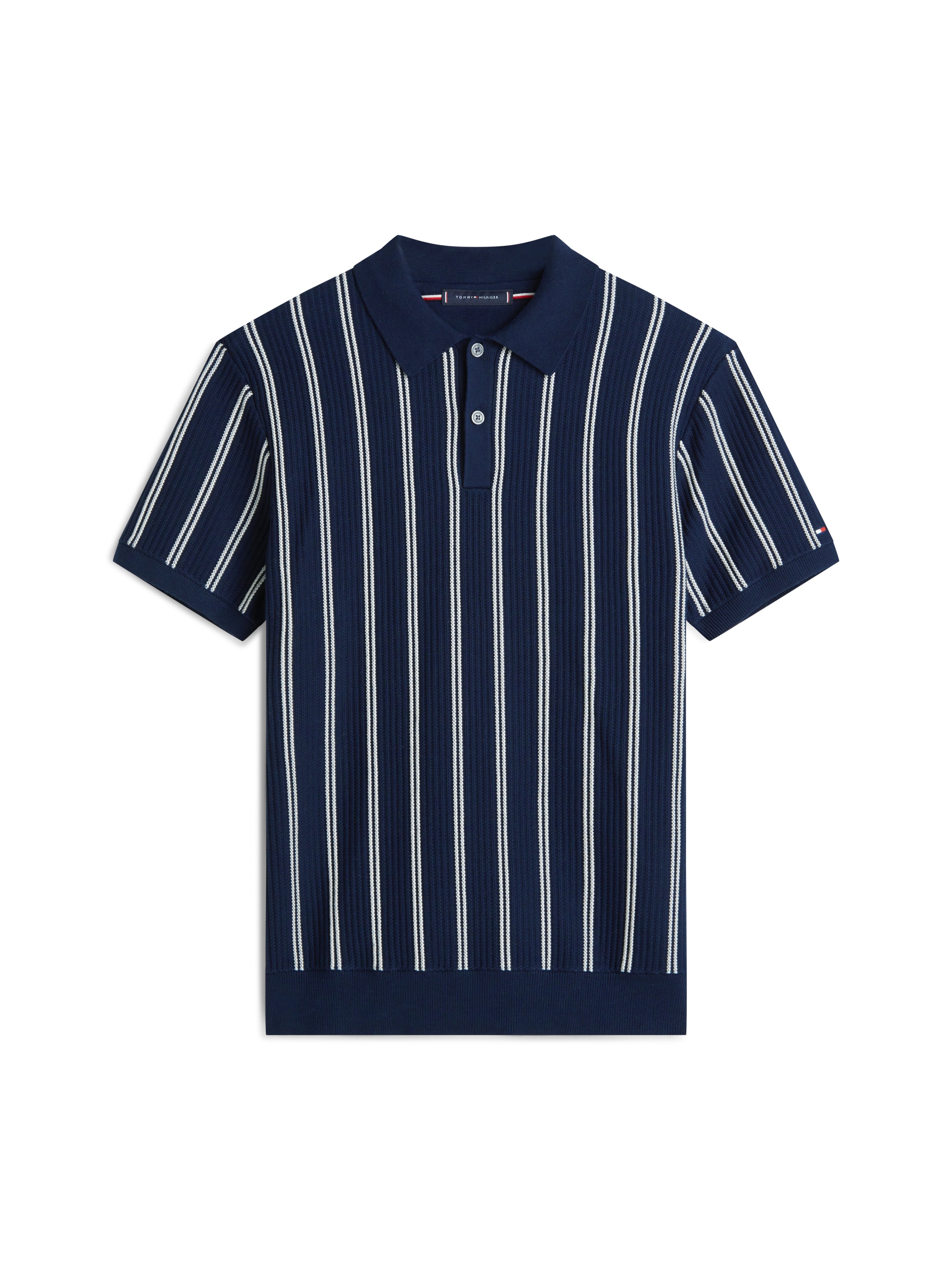 Tommy Hilfiger Polo »KNITTED VERTICAL STRIPE« normale Passform, aus Strick
