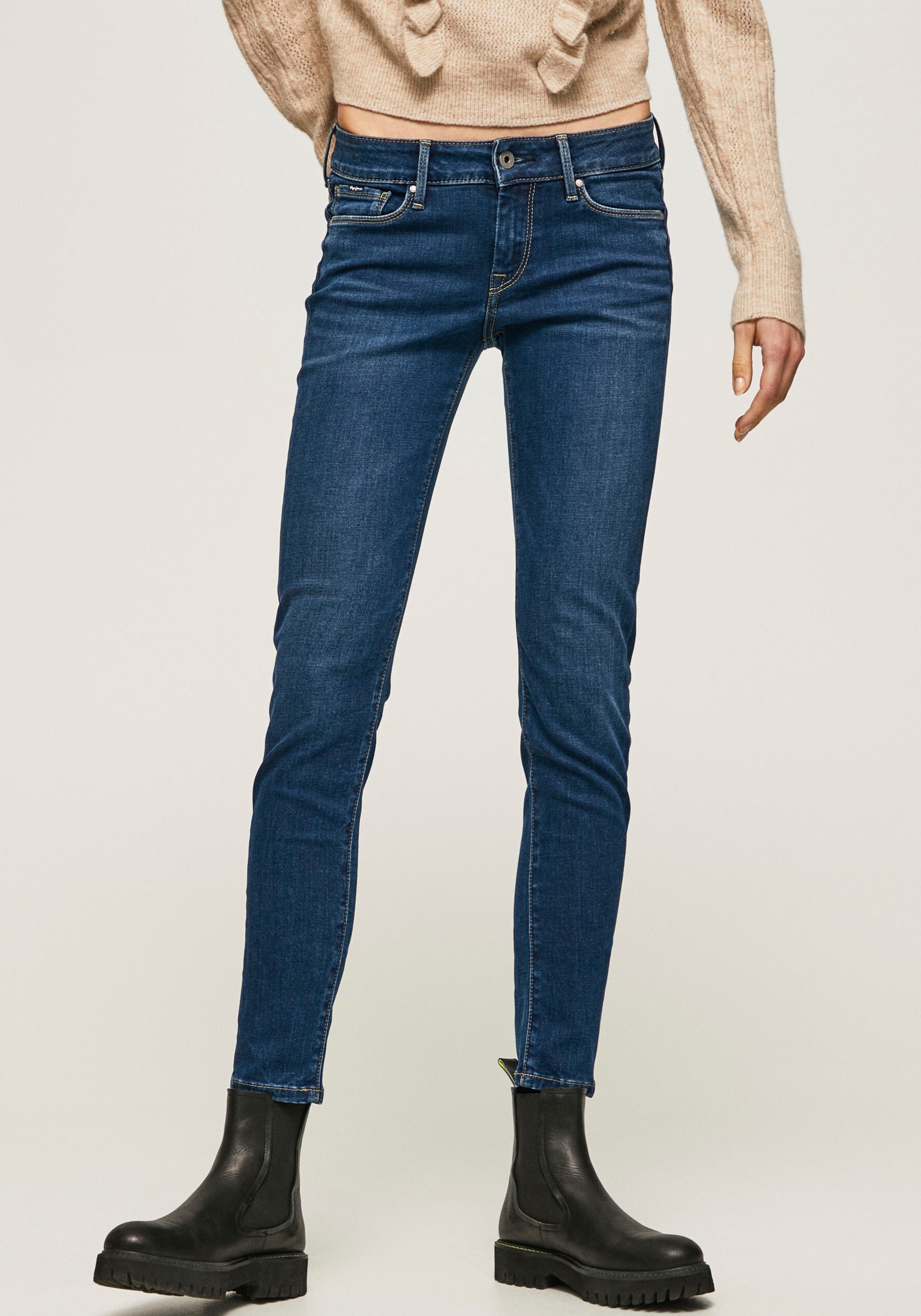 Pepe Jeans Skinny-fit-Jeans »SOHO«, im 5-Pocket-Stil mit 1-Knopf Bund und Stretch-Anteil