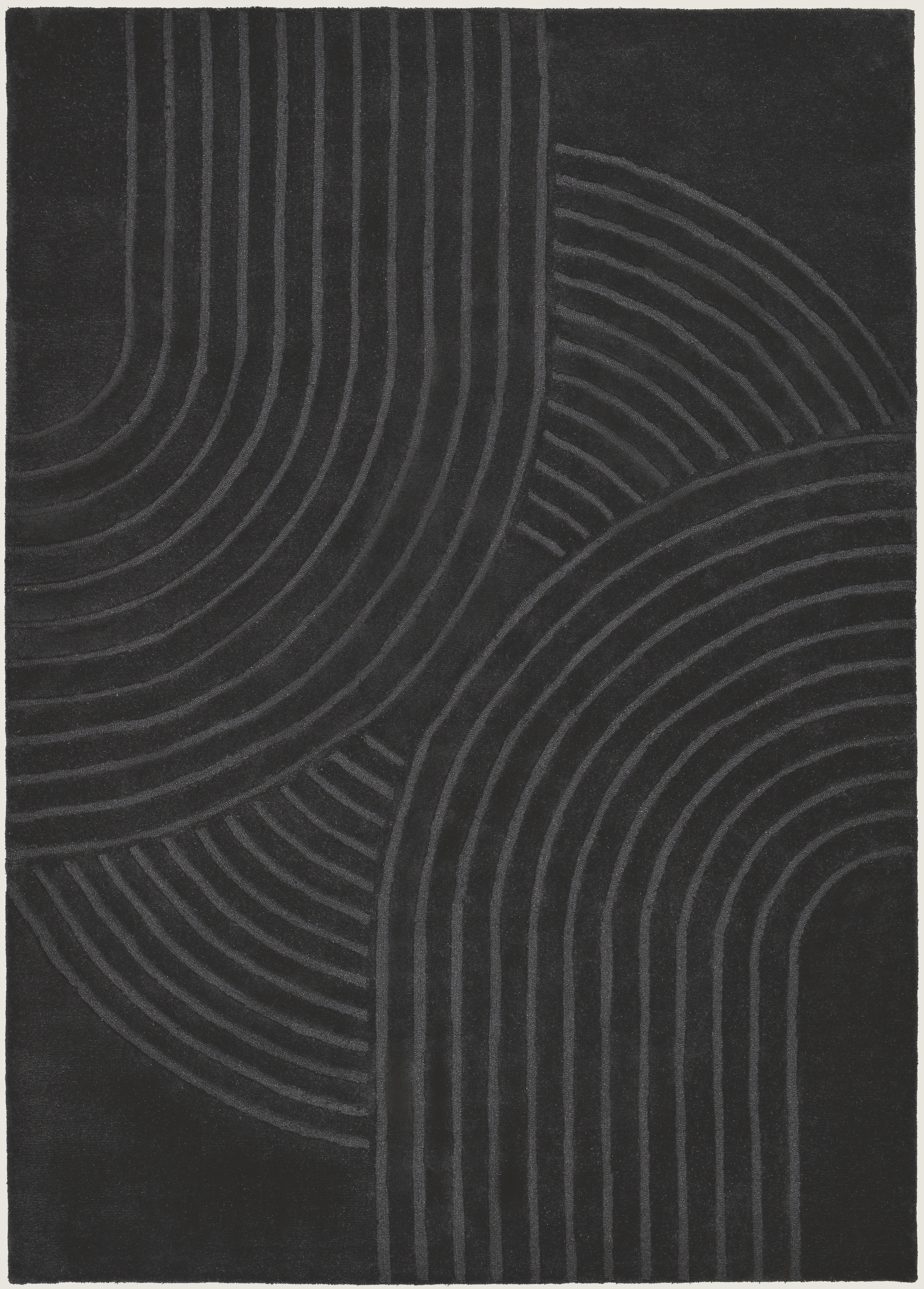 GOODproduct Tapis en laine »Gabbo Design, Handgefertigt, Teppich,  reine Wolle,« Rectangulaire 14 mm Höhe Hoch-Tief-Effekt, reine Wolle, Scandi-Look, Naturfaser