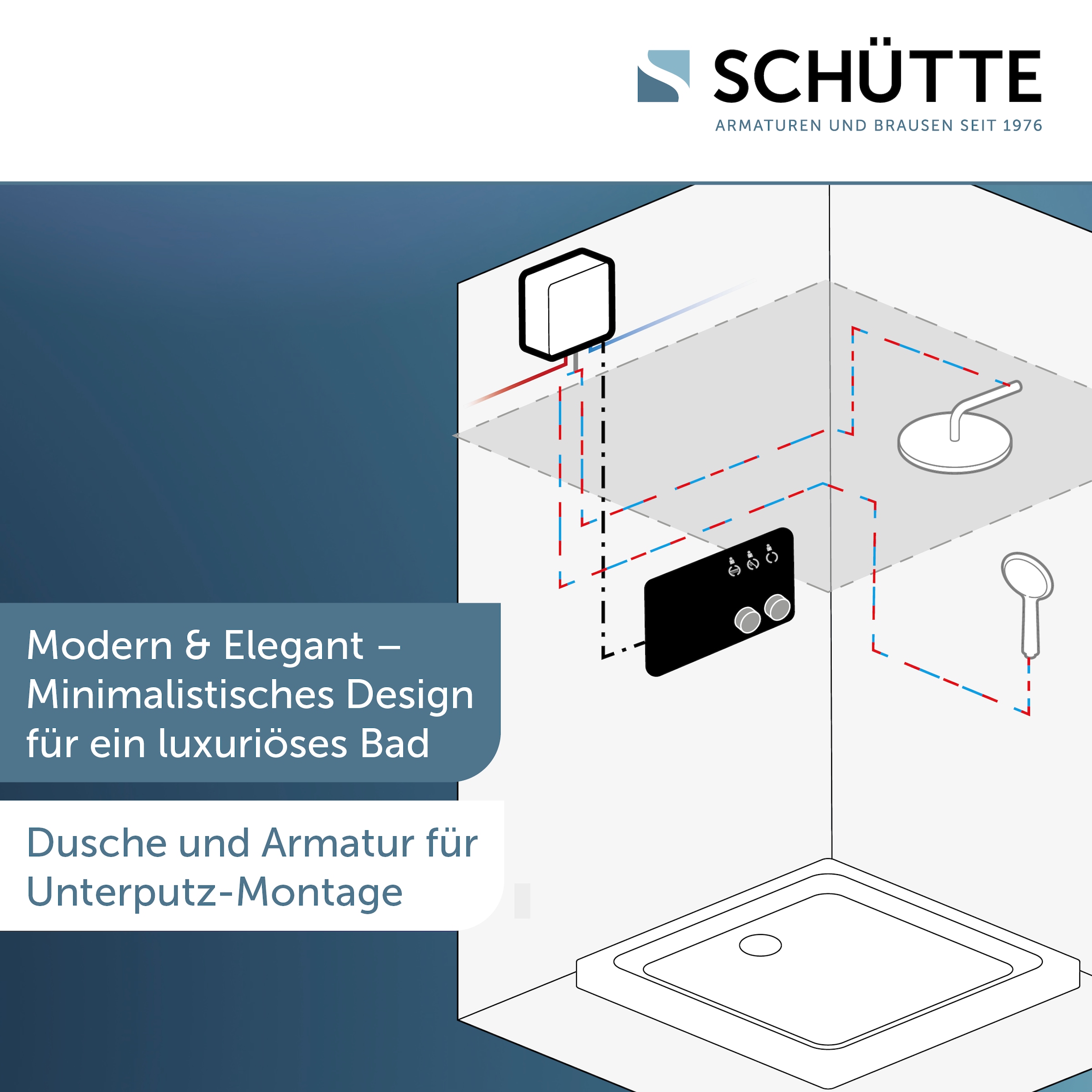 Schütte Duschsystem »AQUADOT« Überkopfbrauseset mit digitalem Duschsystem