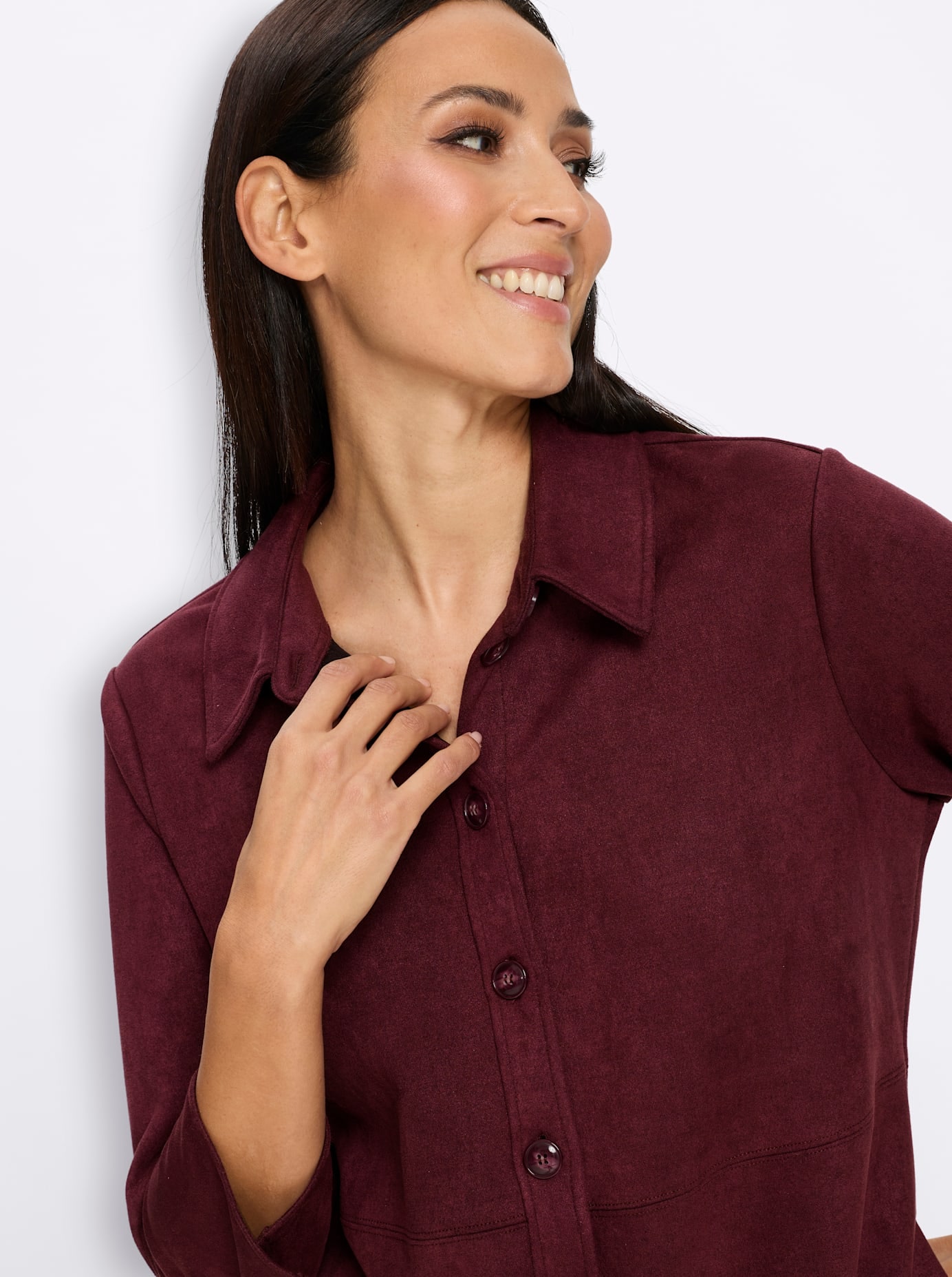 heine Lederkleid »Velourslederimitat-Kleid« Nahttasche