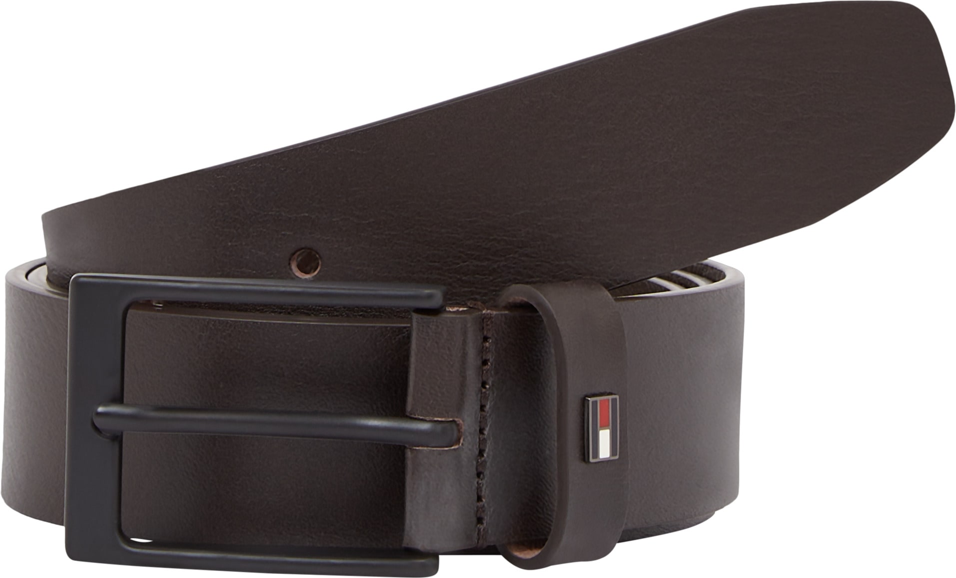 Tommy Hilfiger Ceinture en cuir »LAYTON 3.5 cm breit« Metallpatch, Einfachdornschliesse
