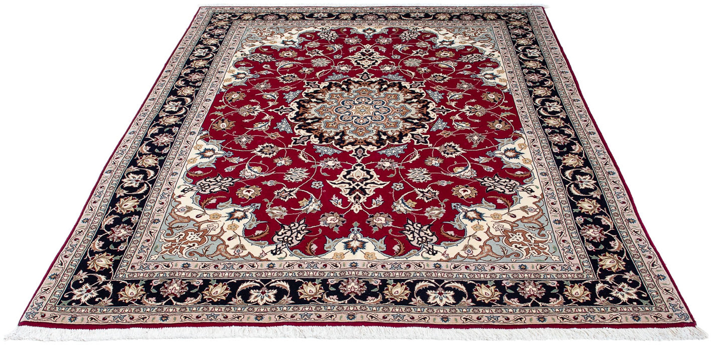 Image of morgenland Orientteppich »Perser - Täbriz - Royal - 200 x 150 cm - dunkelrot«, rechteckig, 7 mm Höhe, Wohnzimmer, Handgeknüpft, Einzelstück mit Zertifikat bei Ackermann Versand Schweiz