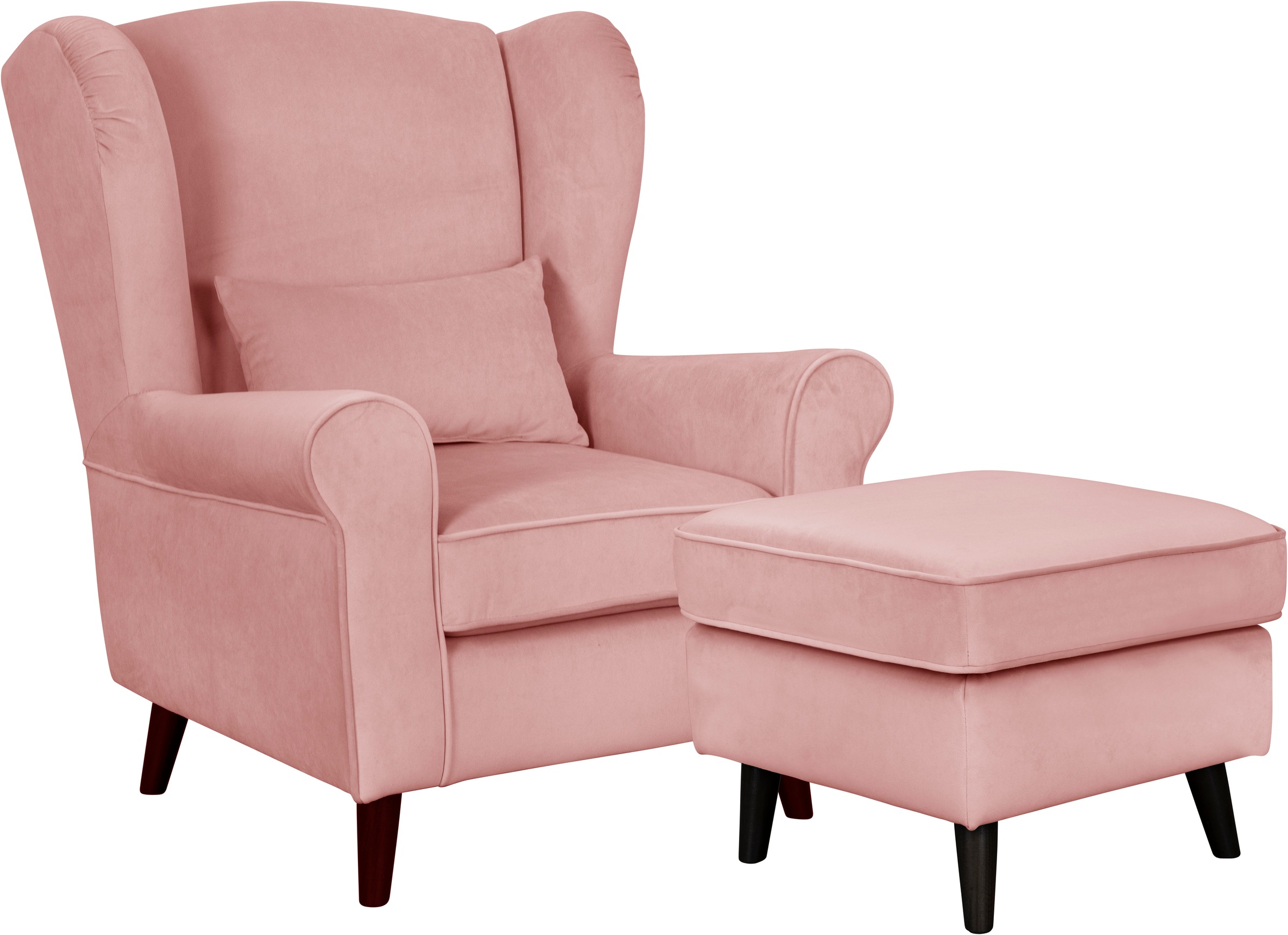 Home affaire Sessel »Ohrensessel CHISTELLE, wahlweise mit Polsterhocker«, mit Wellenunterfederung, Masse: B/T/H: 81/87/99 cm