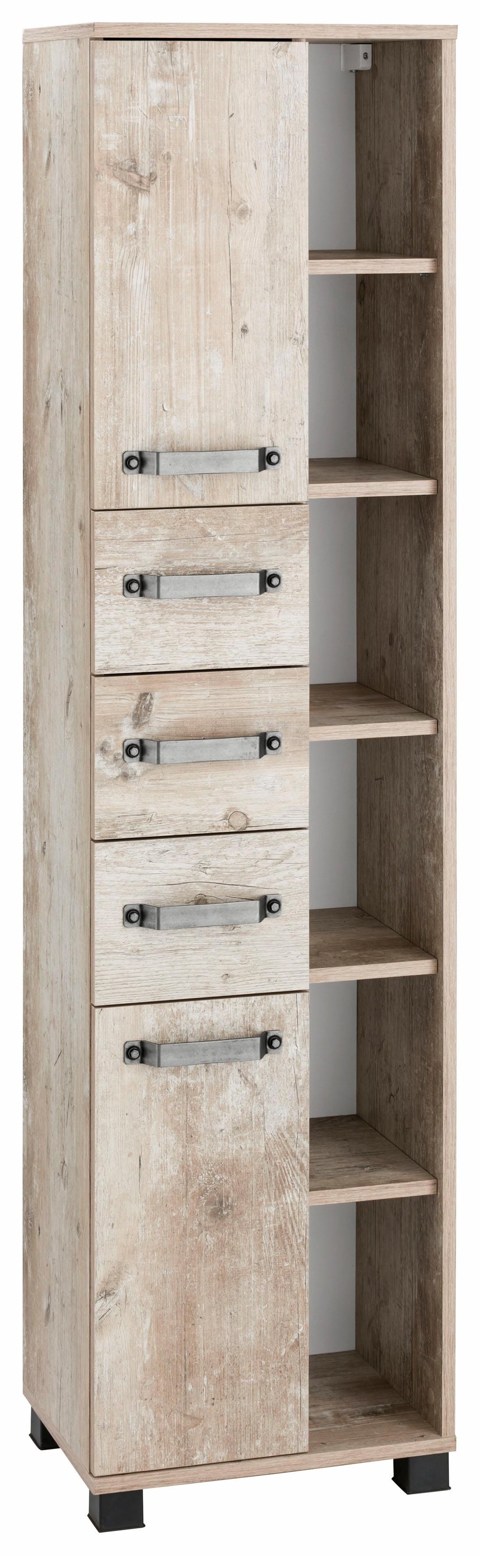 Image of Schildmeyer Hochschrank »Milan«, Breite 42 cm, mit 2 Türen, 3 Schubladen & 6 offenen Fächern bei Ackermann Versand Schweiz