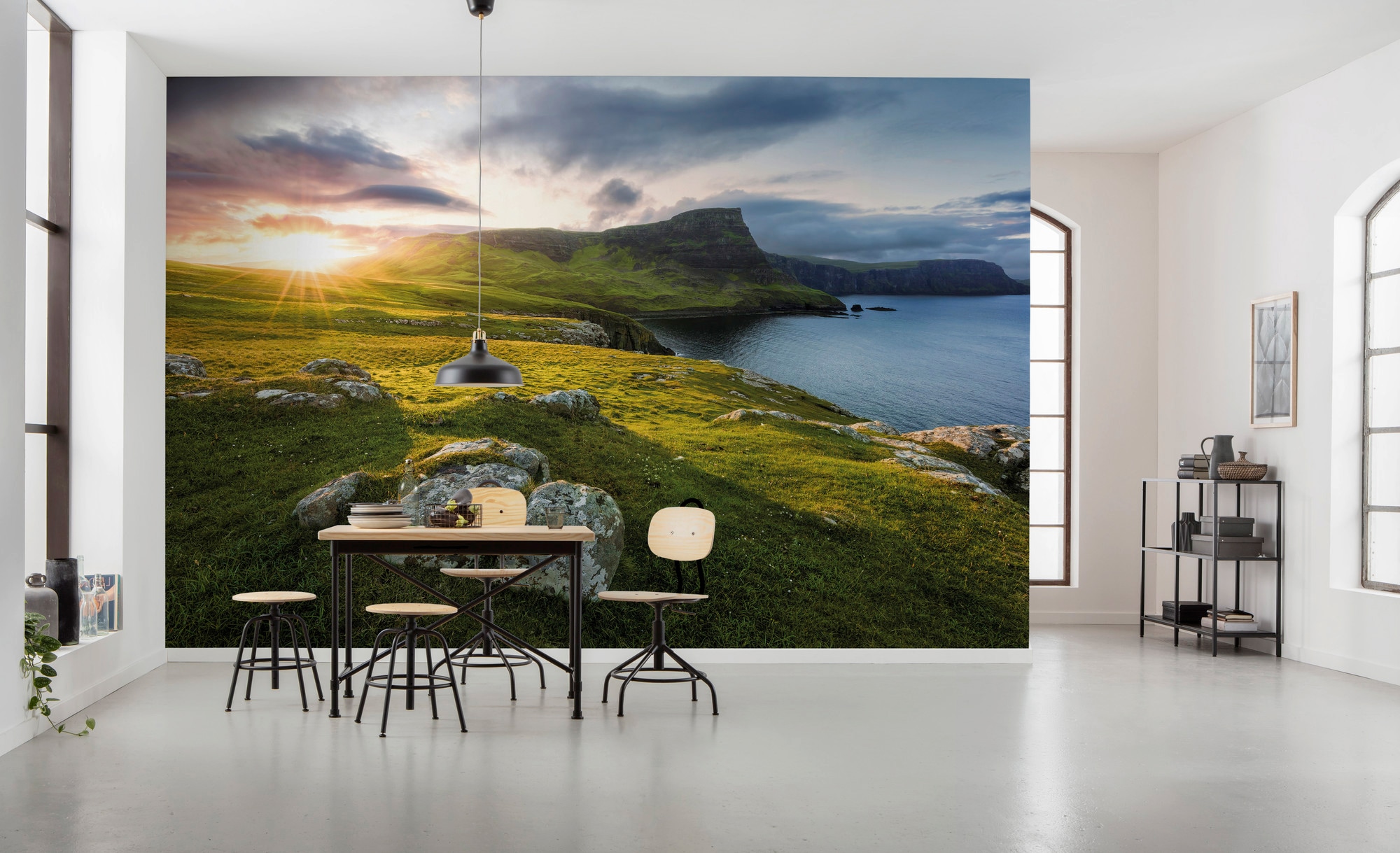 Komar Vliestapete »Digitaldruck Vlies - Scottish Paradise - Grösse 450 x 280 cm«, bedruckt, Wohnzimmer, Schlafzimmer