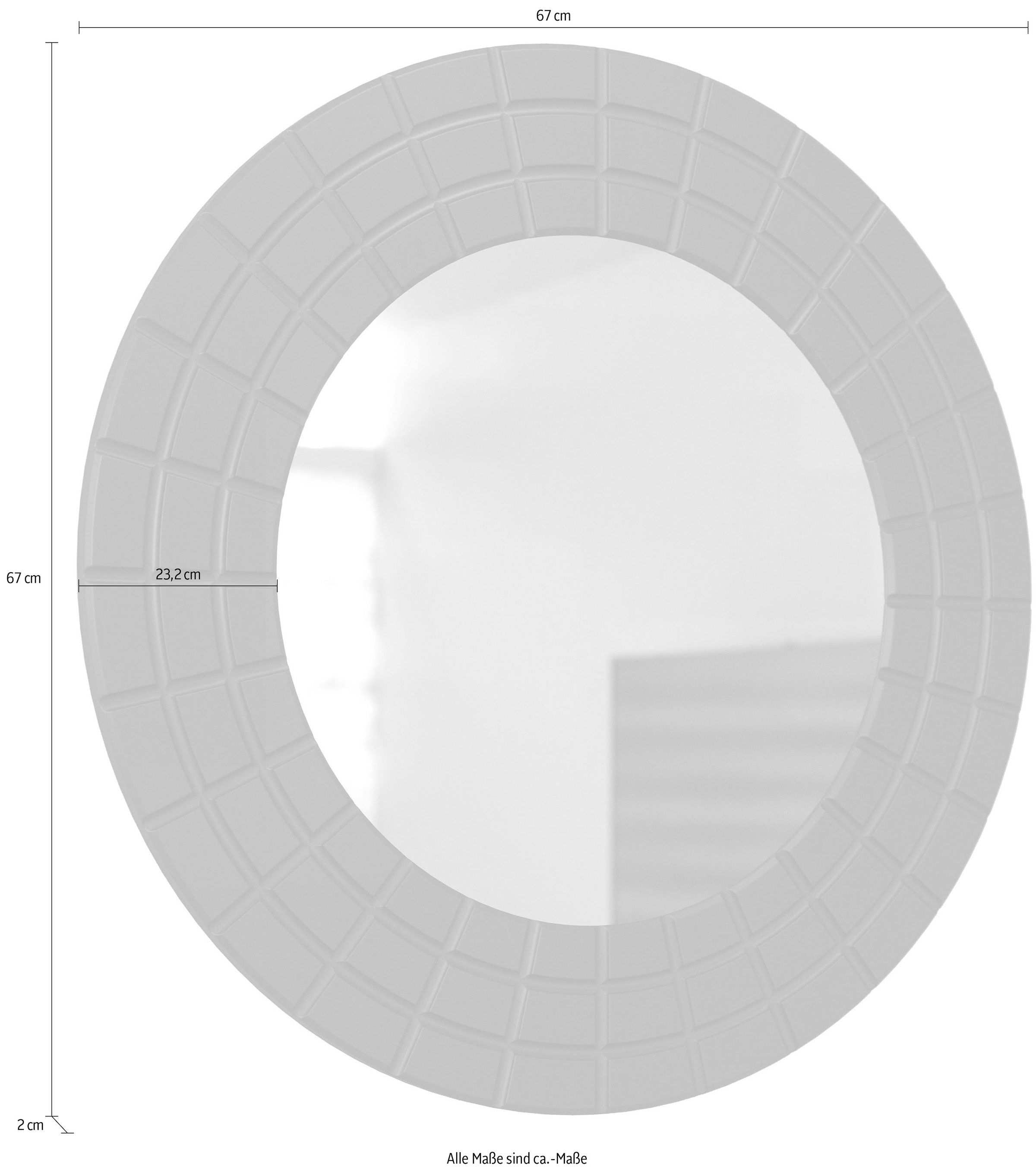 INOSIGN Miroir mural »Fusion« Wandspiegel rund mit Floatglas - (B/T/H) 67/2/67 cm