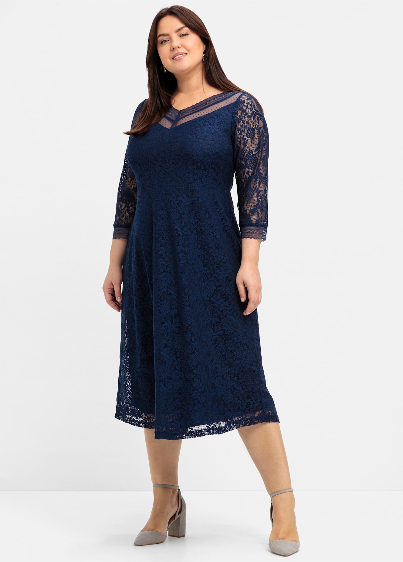 Image of Sheego Spitzenkleid "Abendkleid"