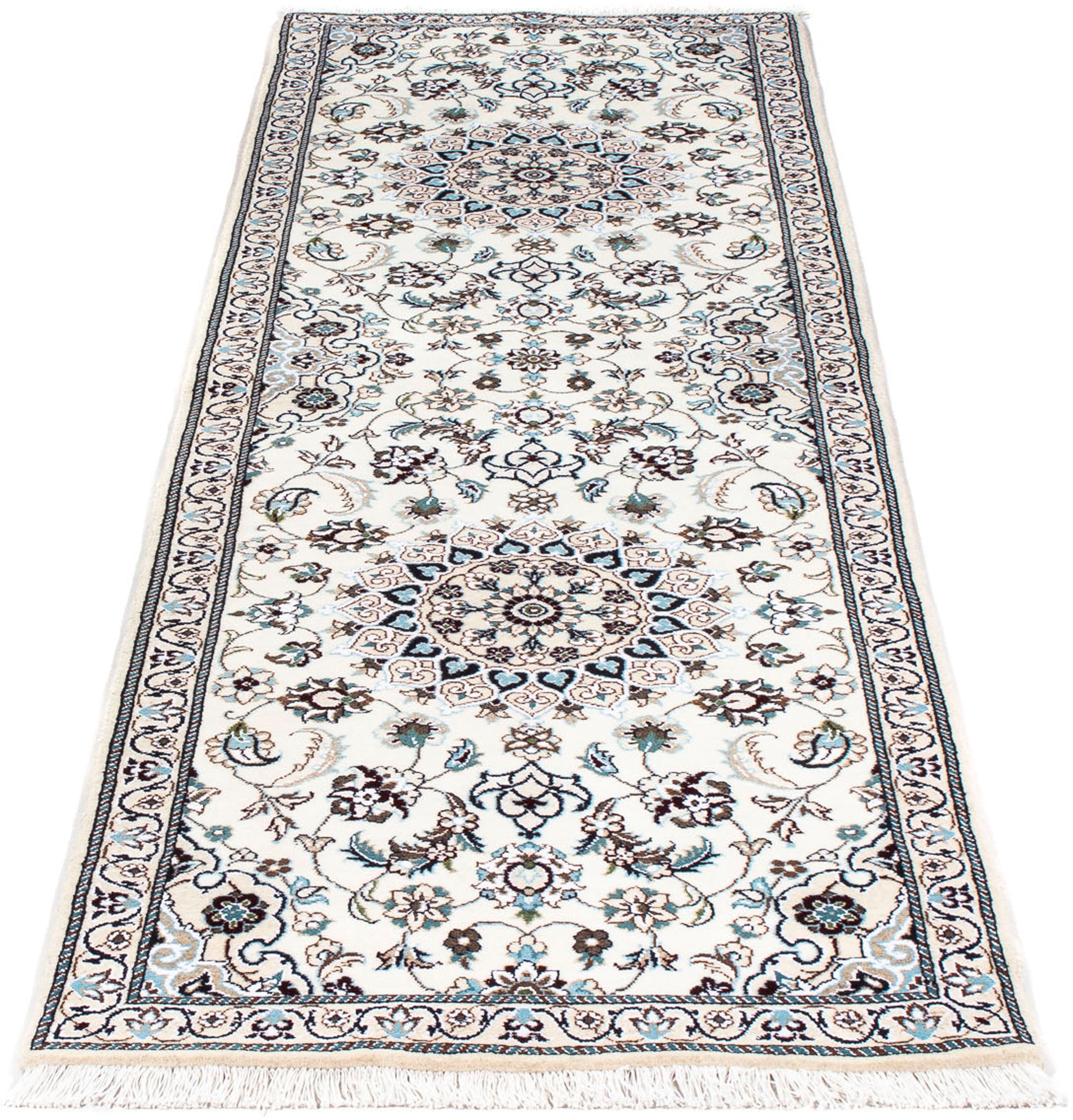Image of morgenland Orientteppich »Perser - Nain - Royal - 202 x 63 cm - beige«, rechteckig, 10 mm Höhe, Wohnzimmer, Handgeknüpft, Einzelstück mit Zertifikat bei Ackermann Versand Schweiz