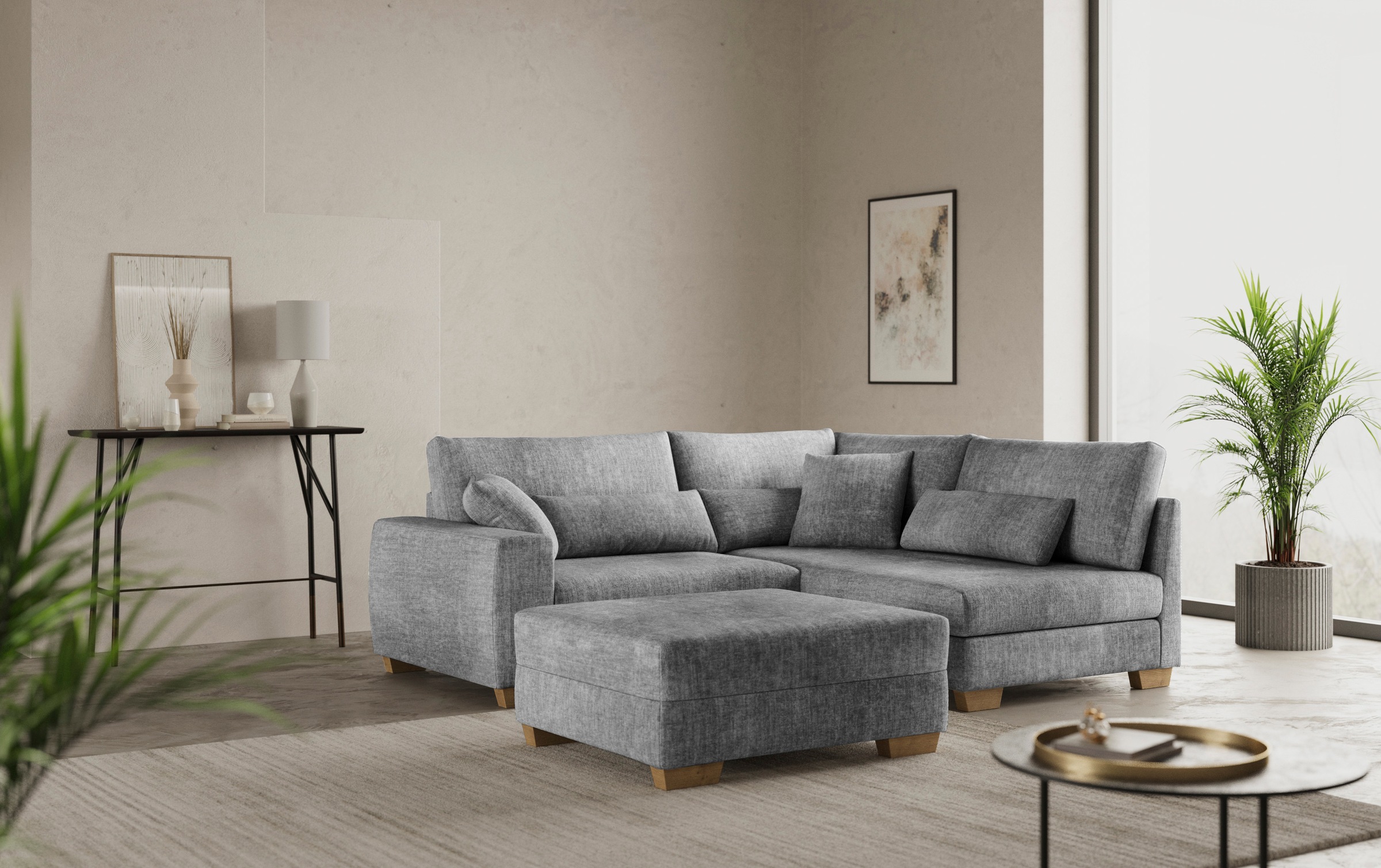 Mr. Couch Hocker »Hilla«, Mit DuraSpring-Taschenfederkern, bis 140 kg belastbar