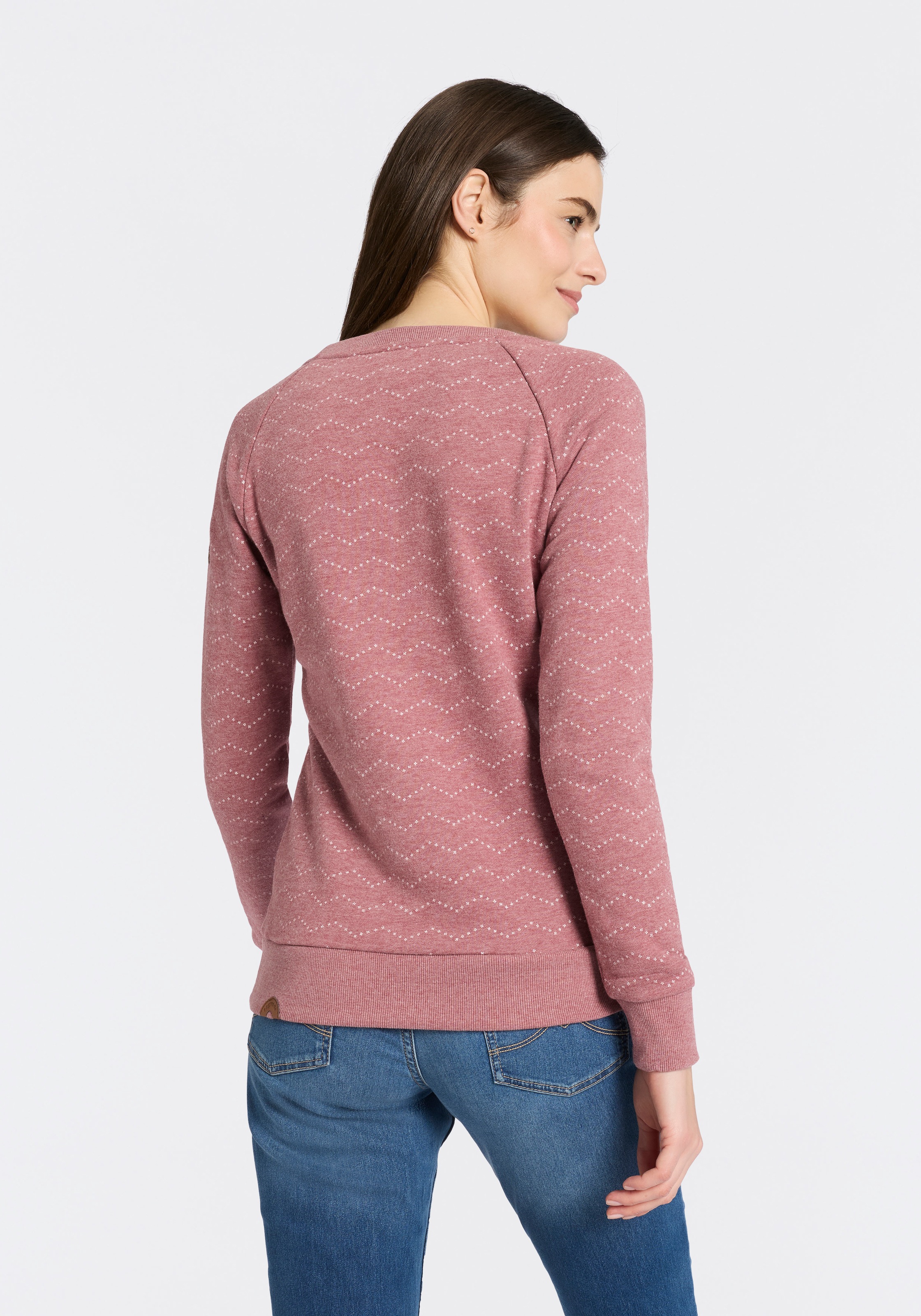 Ragwear Sweatshirt »DARIA ZIG ZAG O«, mit Zierknöpfen am Ausschnitt
