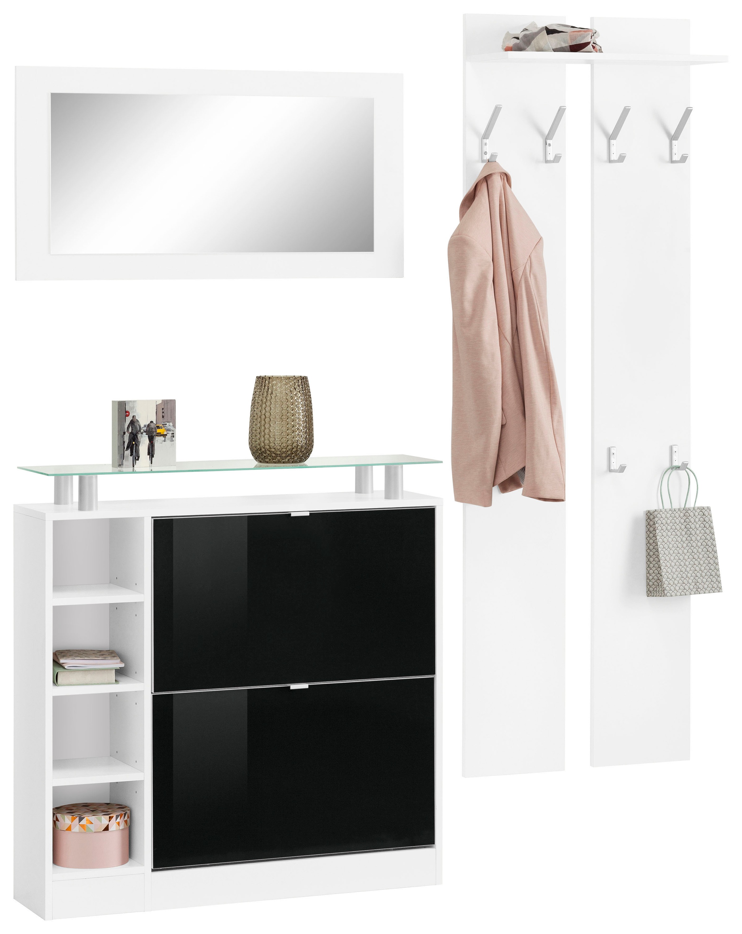 Image of borchardt Möbel Garderoben-Set »Dolly«, (Set, 3 St.), mit Glasablage bei Ackermann Versand Schweiz