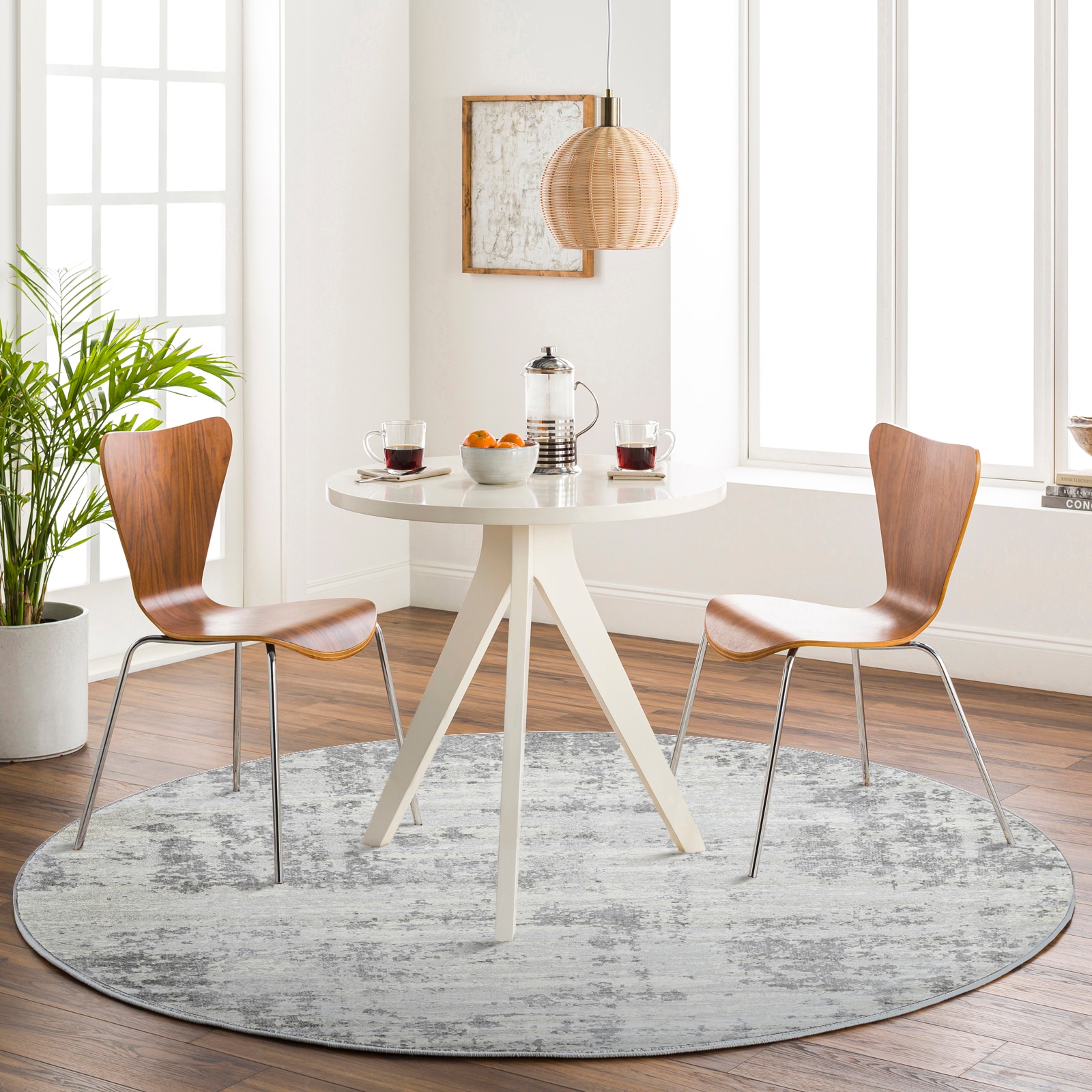Image of Livabliss Teppich "DALI" rund 11 mm Höhe Moderner Designerteppich in Marmor Optik, Kurzflor Wohnzimmerteppich