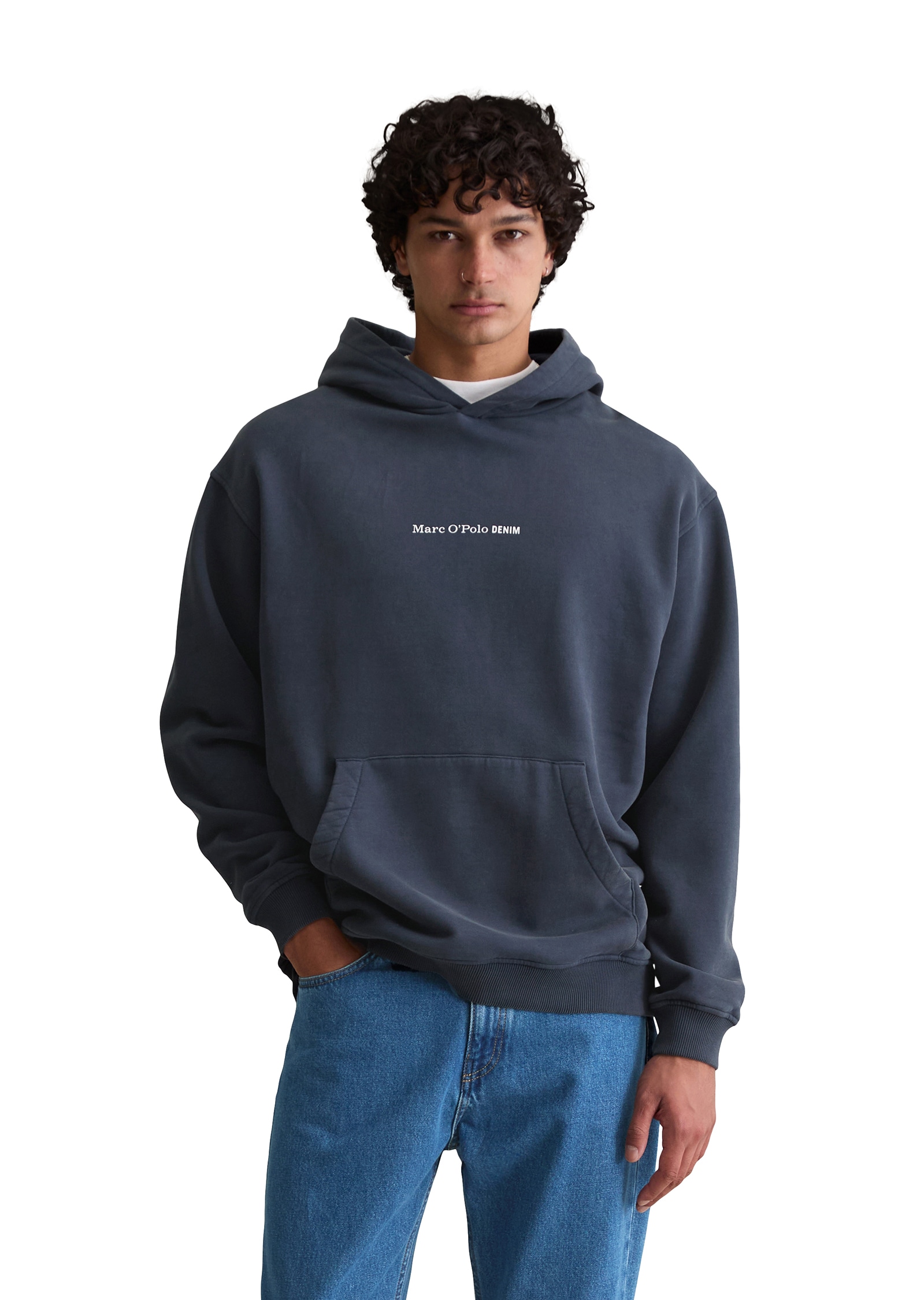Image of Marc OPolo DENIM Hoodie, relaxed fit, Kängurutasche, Logoschriftzug