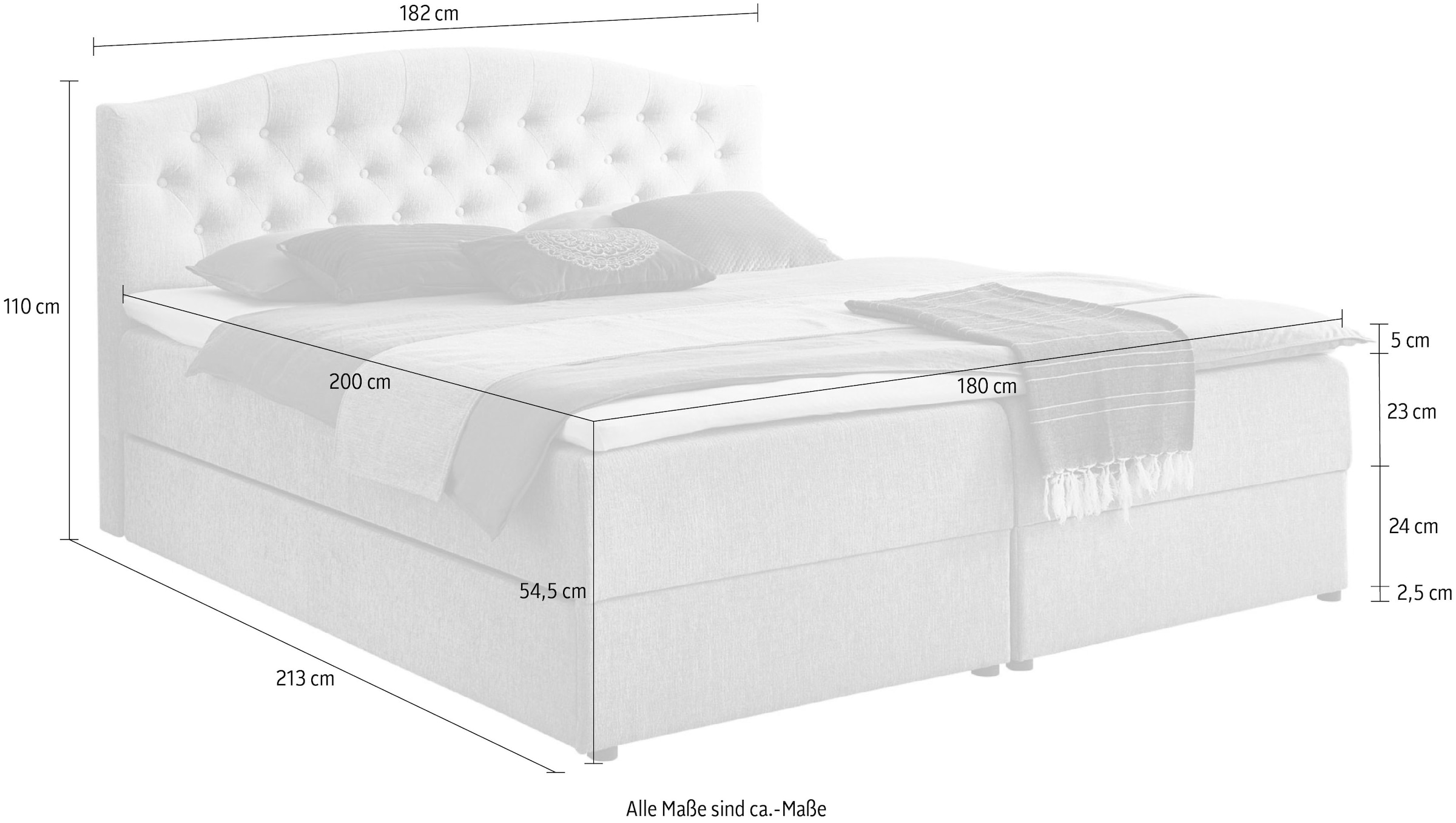 ATLANTIC home collection Boxspringbett »Lotte«, mit Topper, Bettkasten und Gästebett