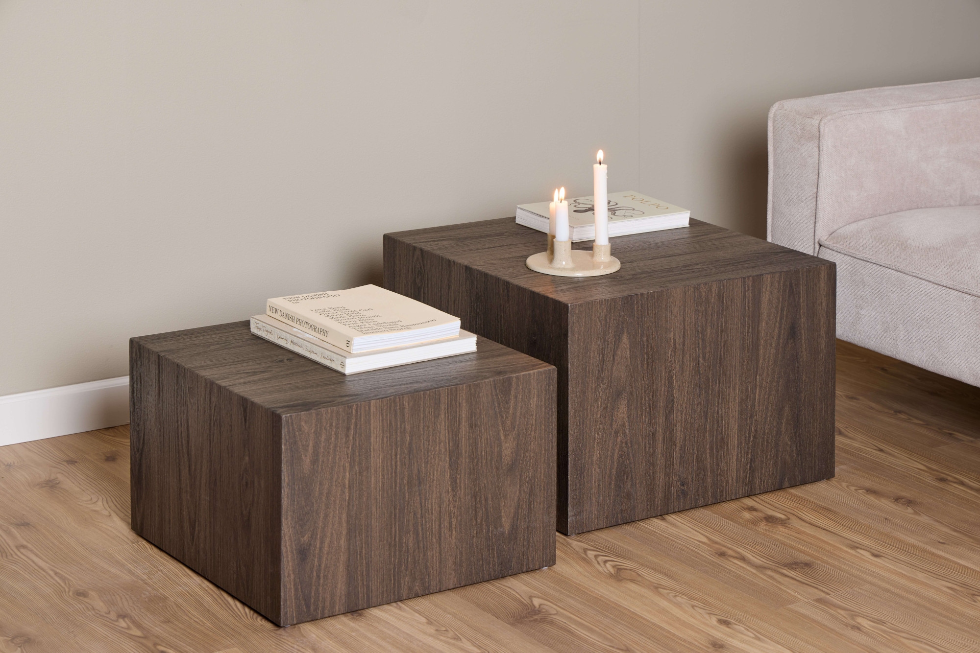 ACTONA GROUP Couchtisch »Dice« Set, Im Set 2 Stück, 2 Stk. tlg. Couchtischsatz, Schwartz Ocean rau Papier, 2 stk, 58x58x40cm