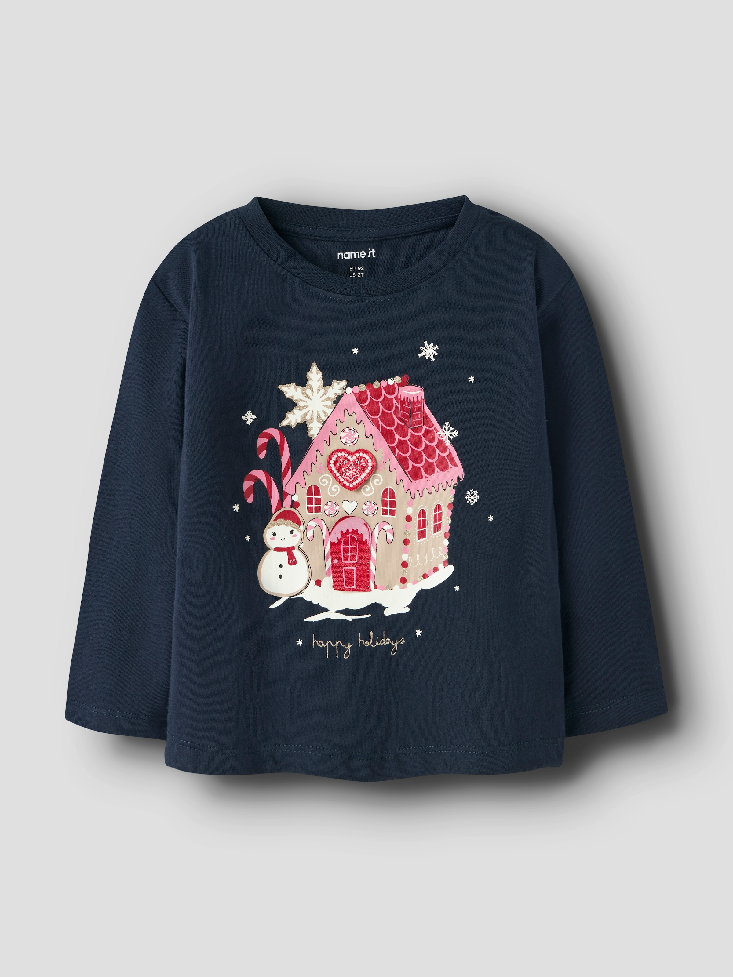 Name It T-shirt à manches longues »NMFREPOLER LS NREG TOP BOX« Weihnachten, Baumwolle
