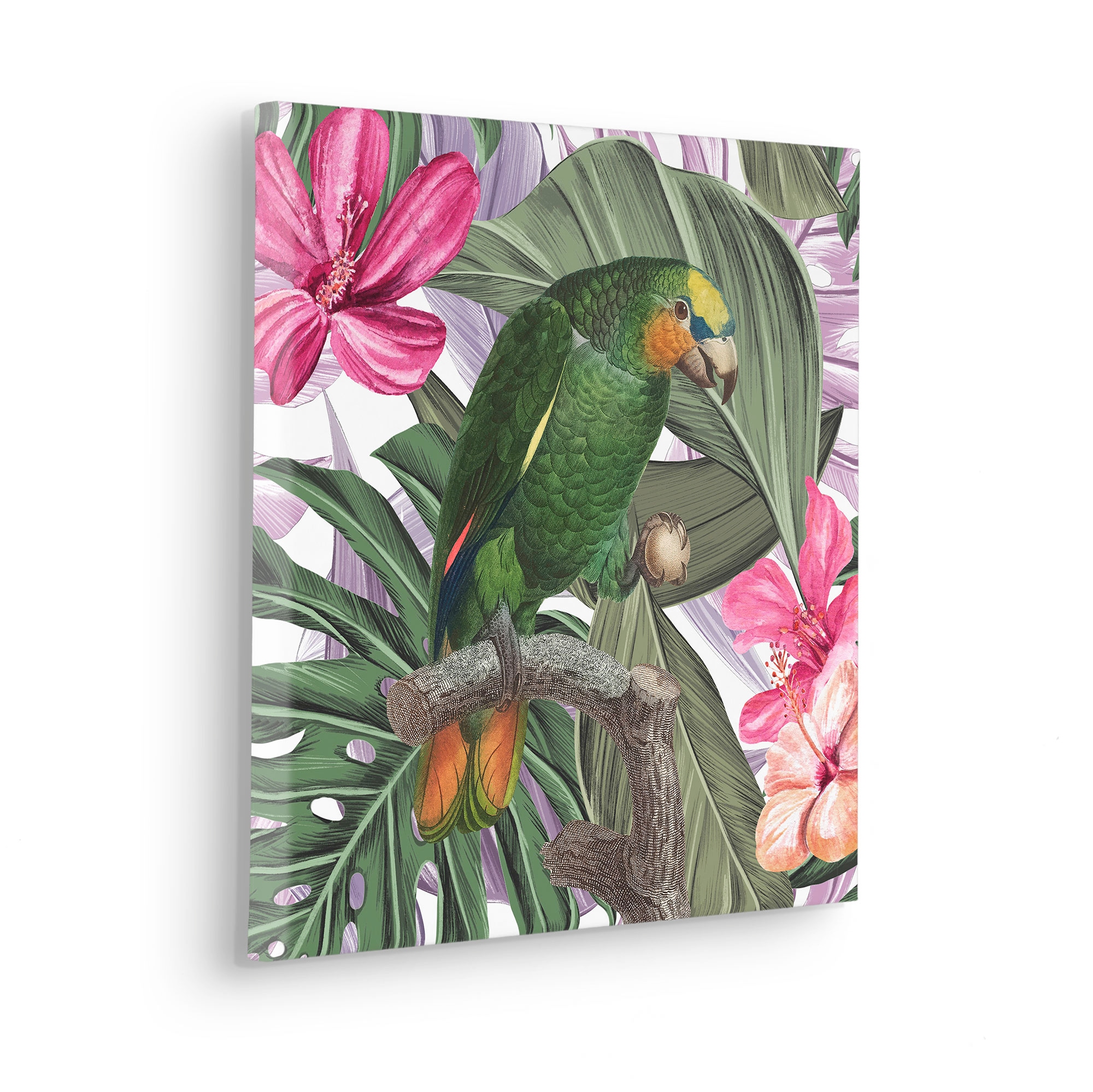 Komar Leinwandbild »Hibiscus Flirt - Grösse 40 x 40 cm«, Natur, (1 St.), Keilrahmenbild mi Echtholzrahmen
