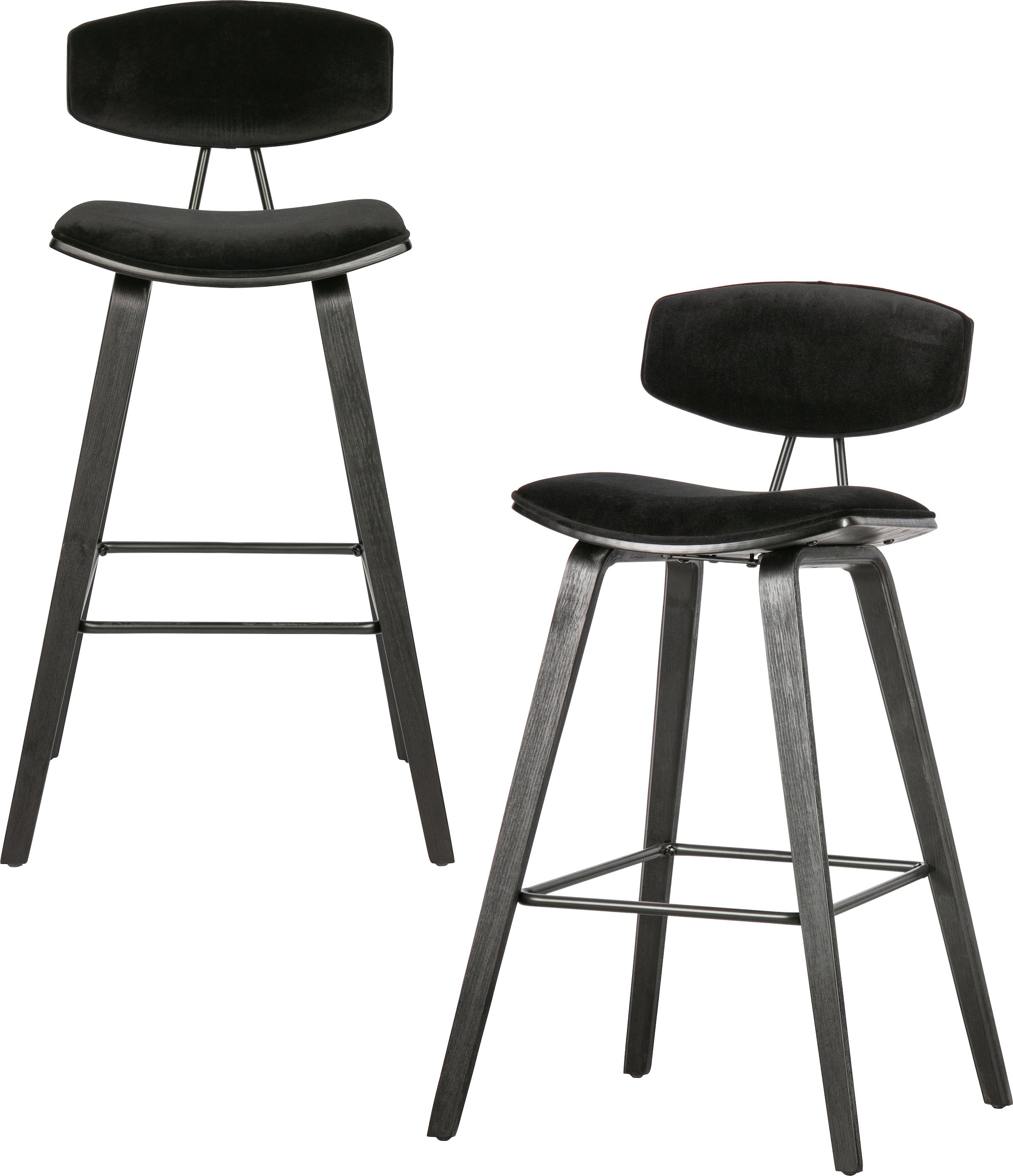 WOOOD Barhocker »Senn« 2 Stk. tlg. Sitzfläche aus Samt, H 94 cm x B 41 cm