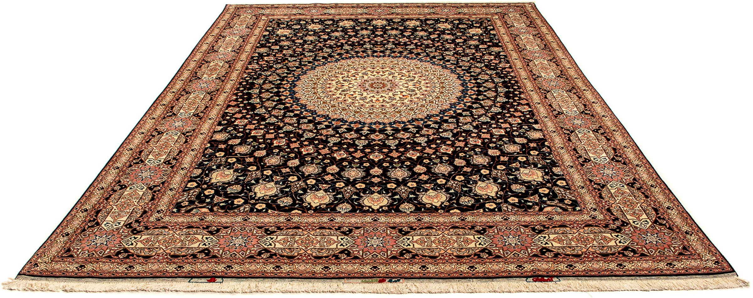 Image of morgenland Orientteppich »Perser - Täbriz - Royal - 338 x 248 cm - dunkelblau«, rechteckig, 7 mm Höhe, Wohnzimmer, Handgeknüpft, Einzelstück mit Zertifikat bei Ackermann Versand Schweiz
