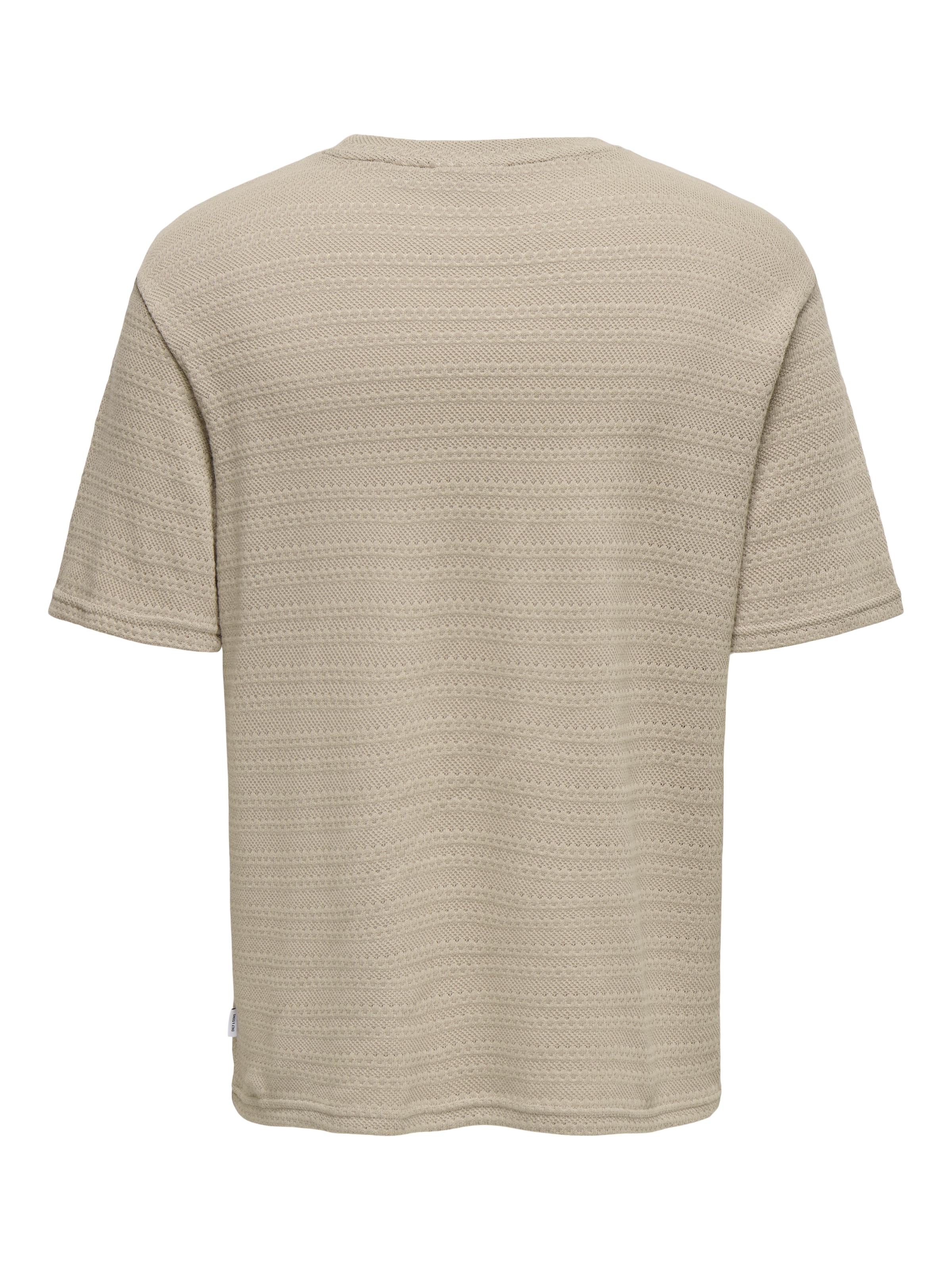 ONLY & SONS Pull à col rond »ONSGIVO REG 12 SS CREW KNIT NOOS« Coton, manches courtes, coupe normale