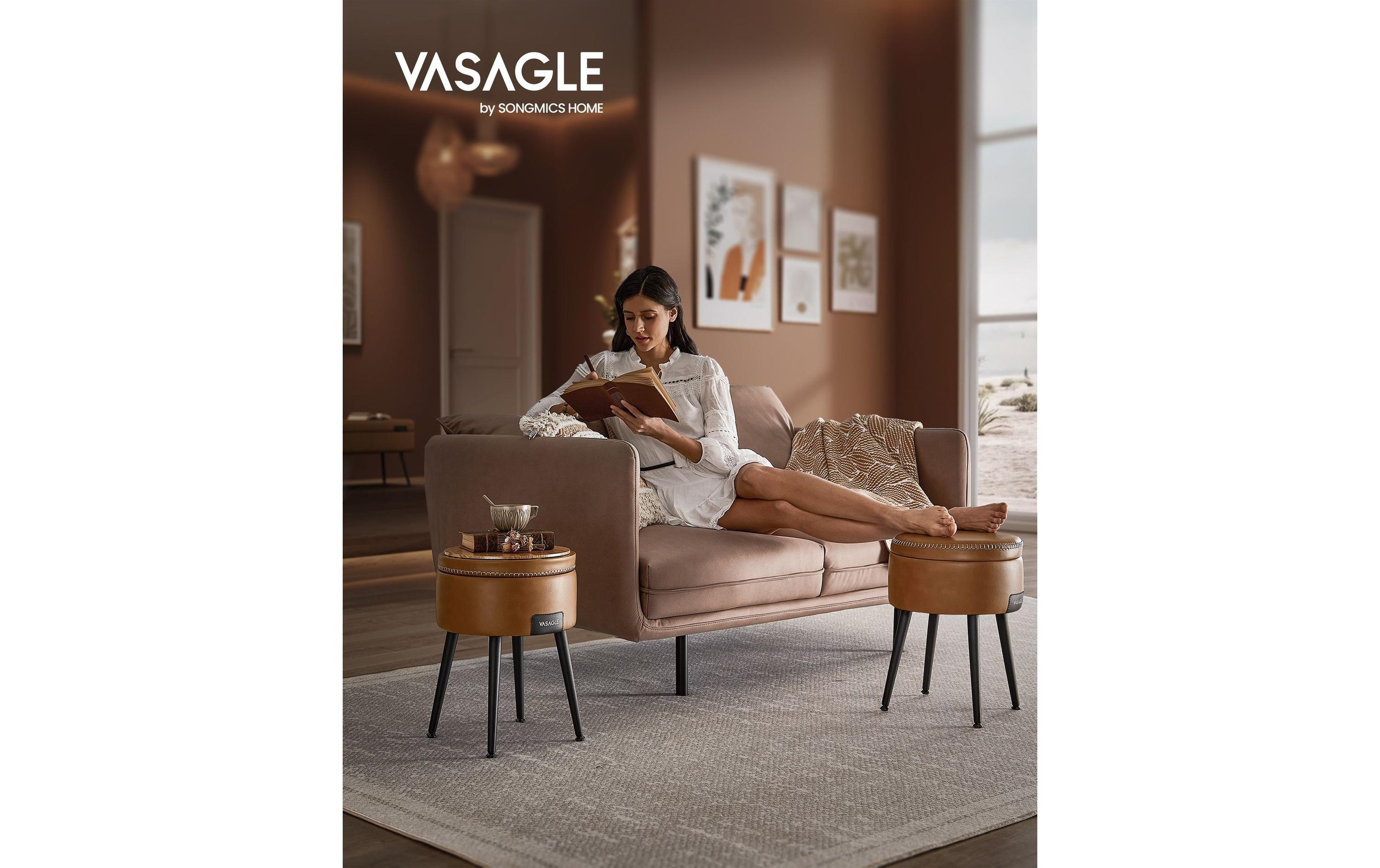 Image of VASAGLE Hocker "mit Stauraum Sperrholz"