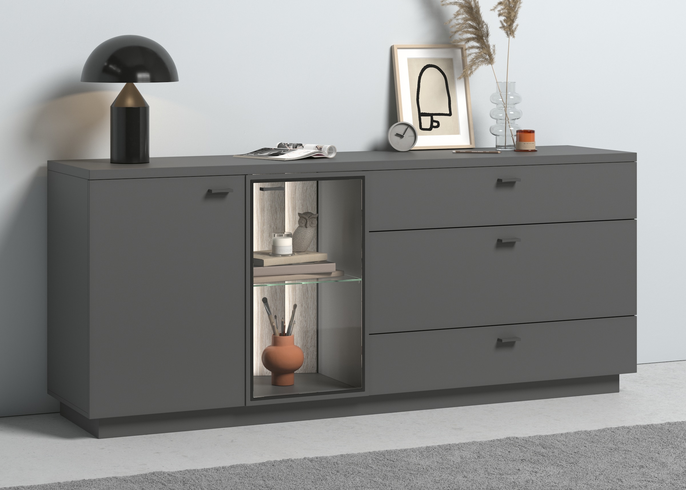 Sideboard »Norma«, Breite 192 cm, inkl. LED-Beleuchtung