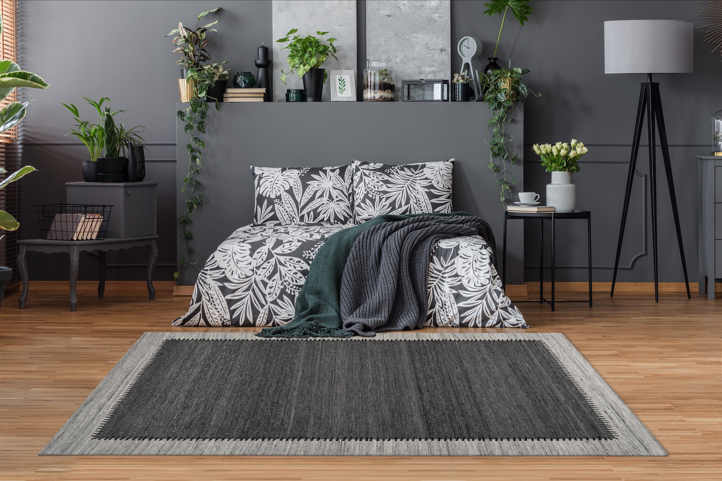 Kayoom Teppich »Phoenix 310«, rechteckig, 6 mm Höhe, Dezenter Jacquard-Teppich, Flachflor, Aus pflegeleichten Materialien