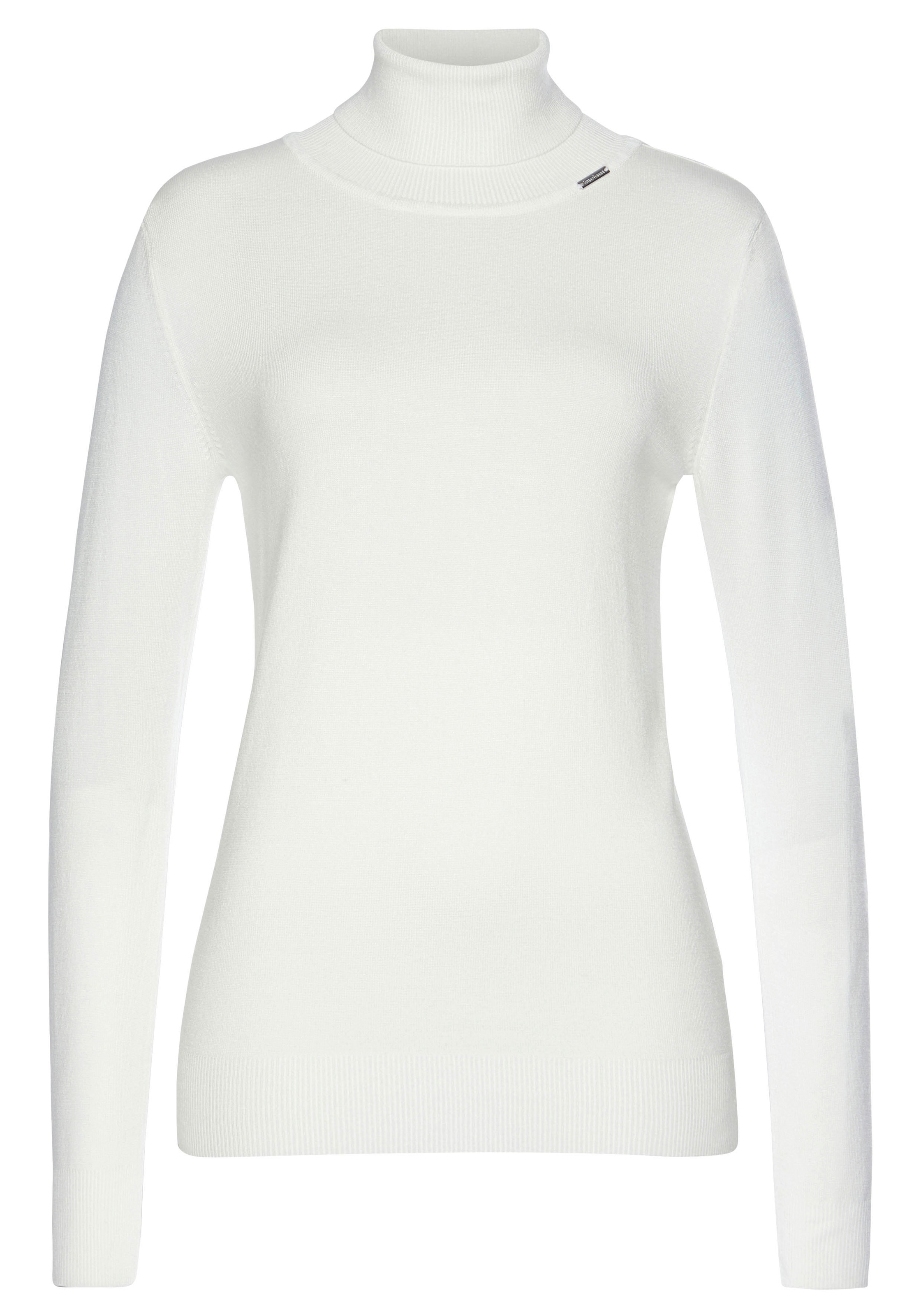 Bruno Banani Rollkragenpullover, mit Metalllogo