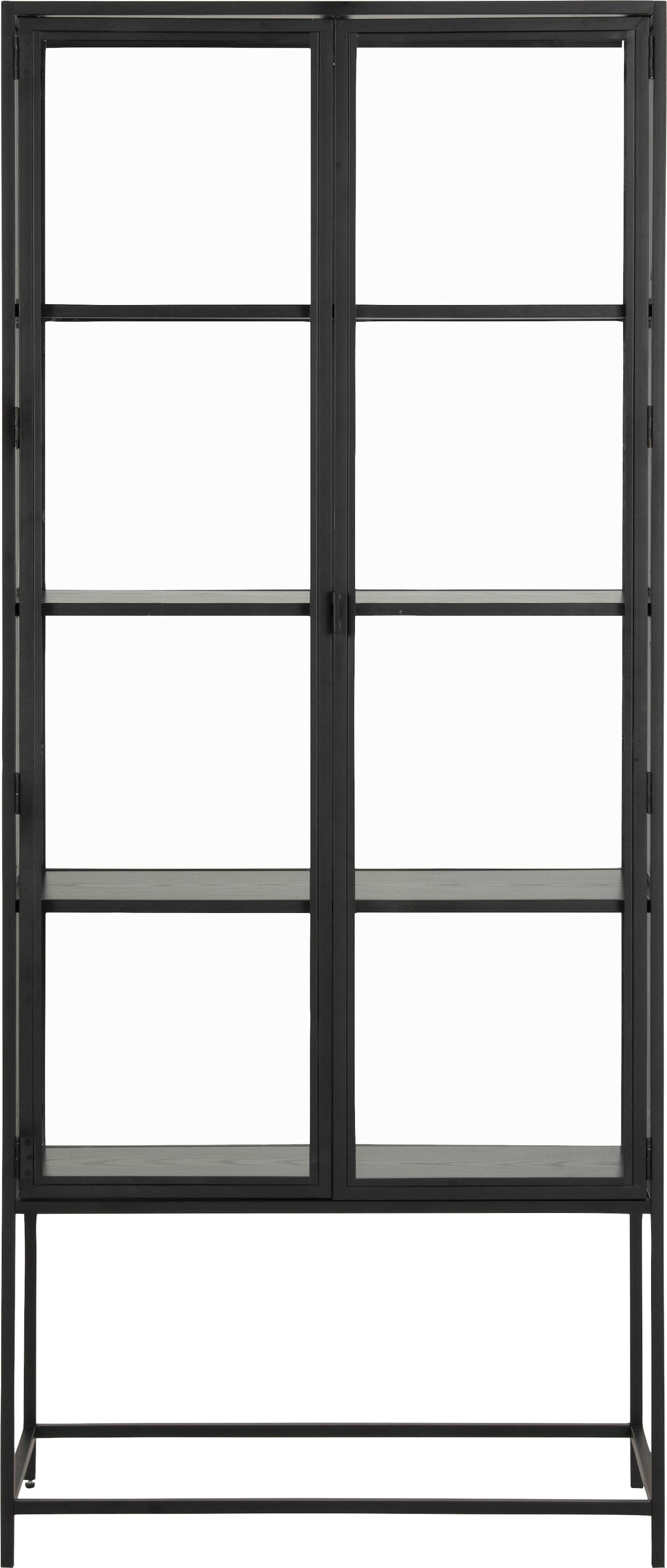 Image of ACTONA GROUP Glasvitrine mit Glastüren und Metallrahmen, 4 Einlegeböden, B: 77 x H: 185,6 cm