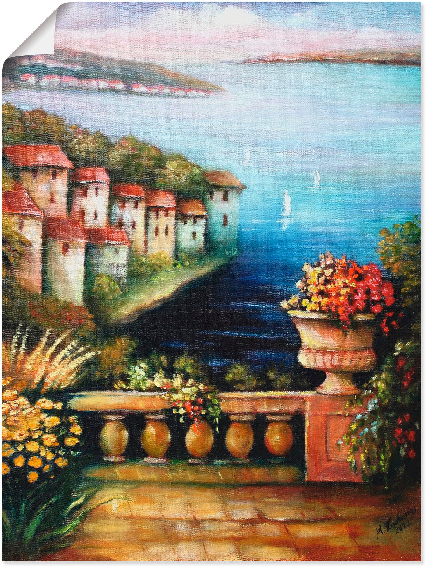 Image of Artland Wandbild »Mediterrane Traumlandschaft«, Küste, (1 St.), in vielen Grössen & Produktarten - Alubild / Outdoorbild für den Aussenbereich, Leinwandbild, Poster, Wandaufkleber / Wandtattoo auch für Badezimmer geeignet bei Ackermann Versand Schweiz