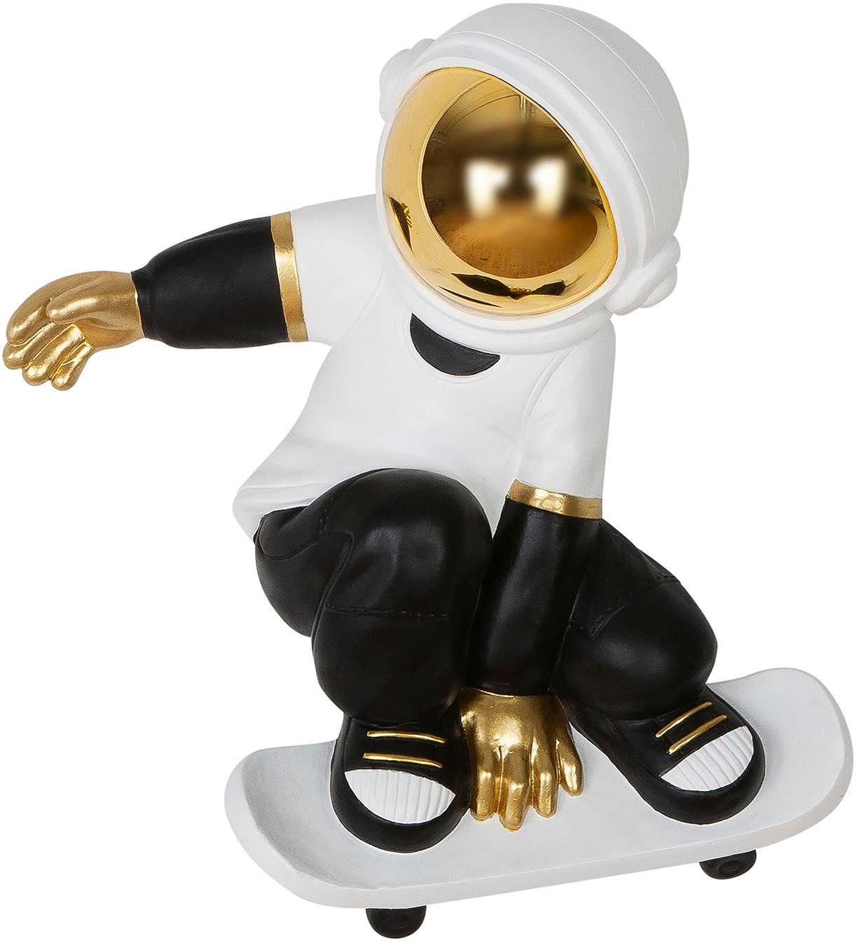 Image of GILDE Wanddekoobjekt "Wandobjekt Astronaut Skateboard schwarz; weiss H. 44,5 cm"