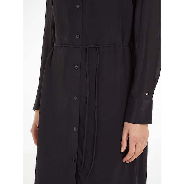 ♕ Tommy Hilfiger Blusenkleid »FLUID VISCOSE CREPE KNEE DRESS«, mit  Logopatch versandkostenfrei kaufen